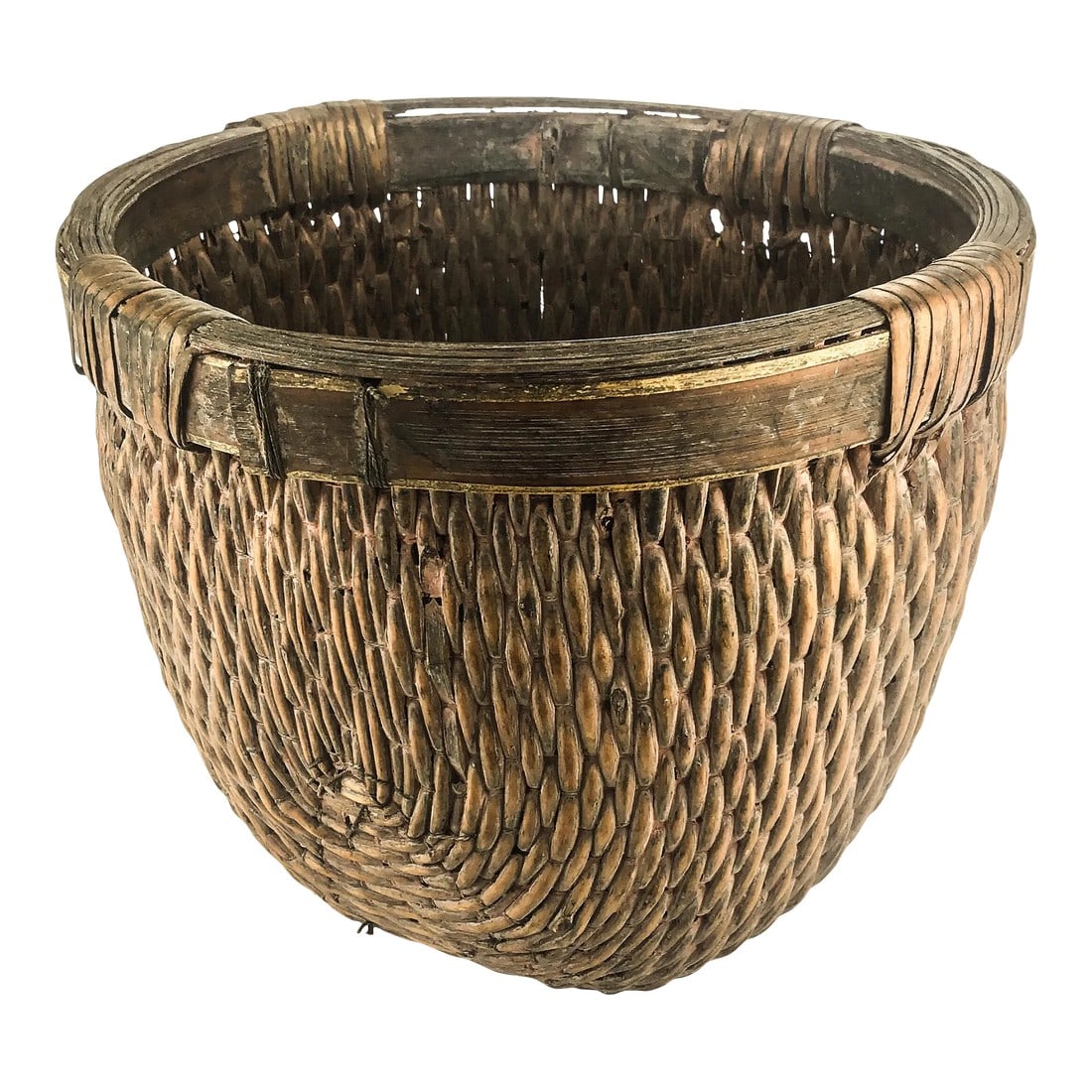Antique Asian Rice Gathering Basket: Never have seen one of these baskets in such stable and strong condition. These were not made equally. Some which were reproduced in the 40s and 50s are falling apart. This basket is pricey but in