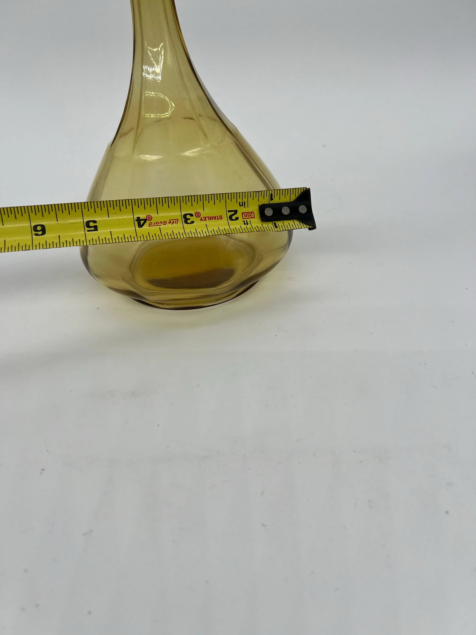 Vintage Amber Glass Decanter With Stopper - 9