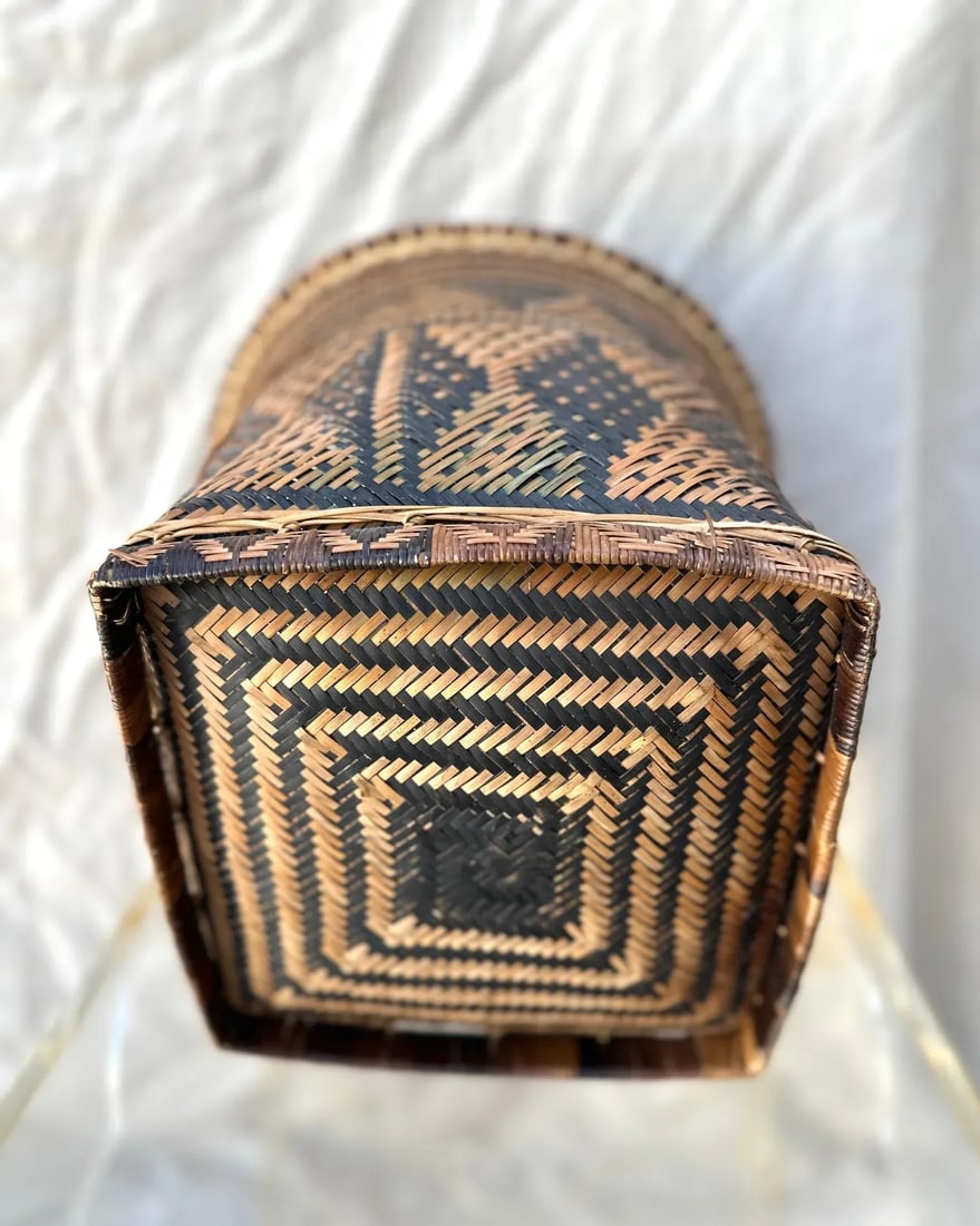 Vintage Palawan Woven Rattan Basket - 5