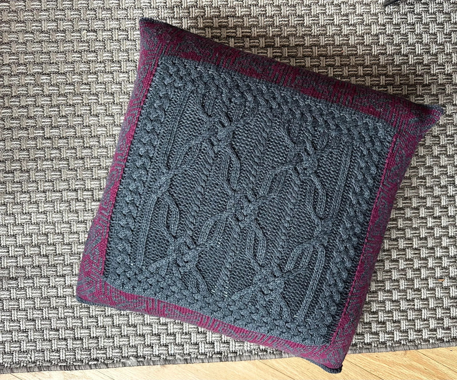 Mid 20th Century Aran Mor Merino Wool Pillow, Made in Ireland - 10