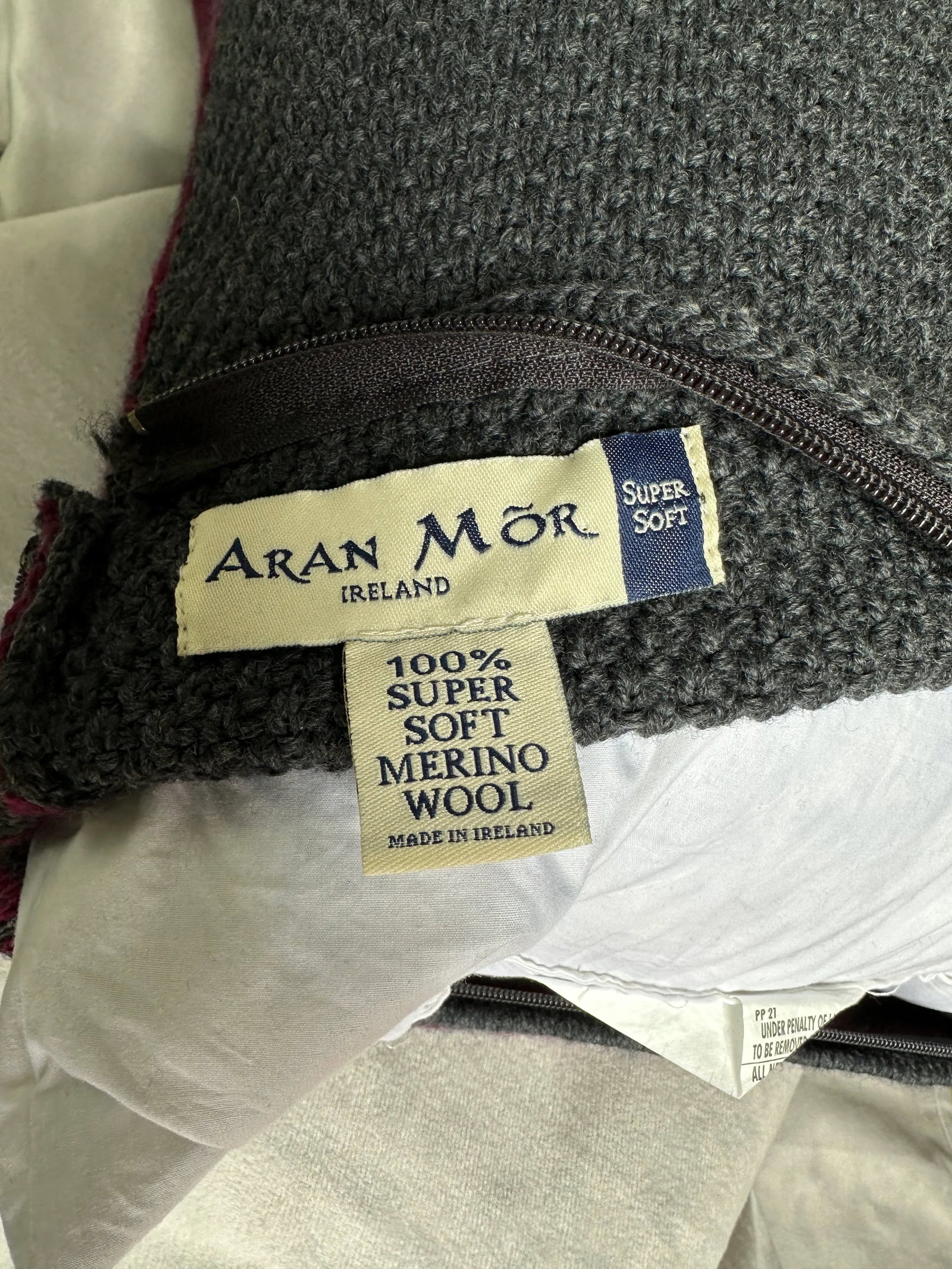 Mid 20th Century Aran Mor Merino Wool Pillow, Made in Ireland - 2