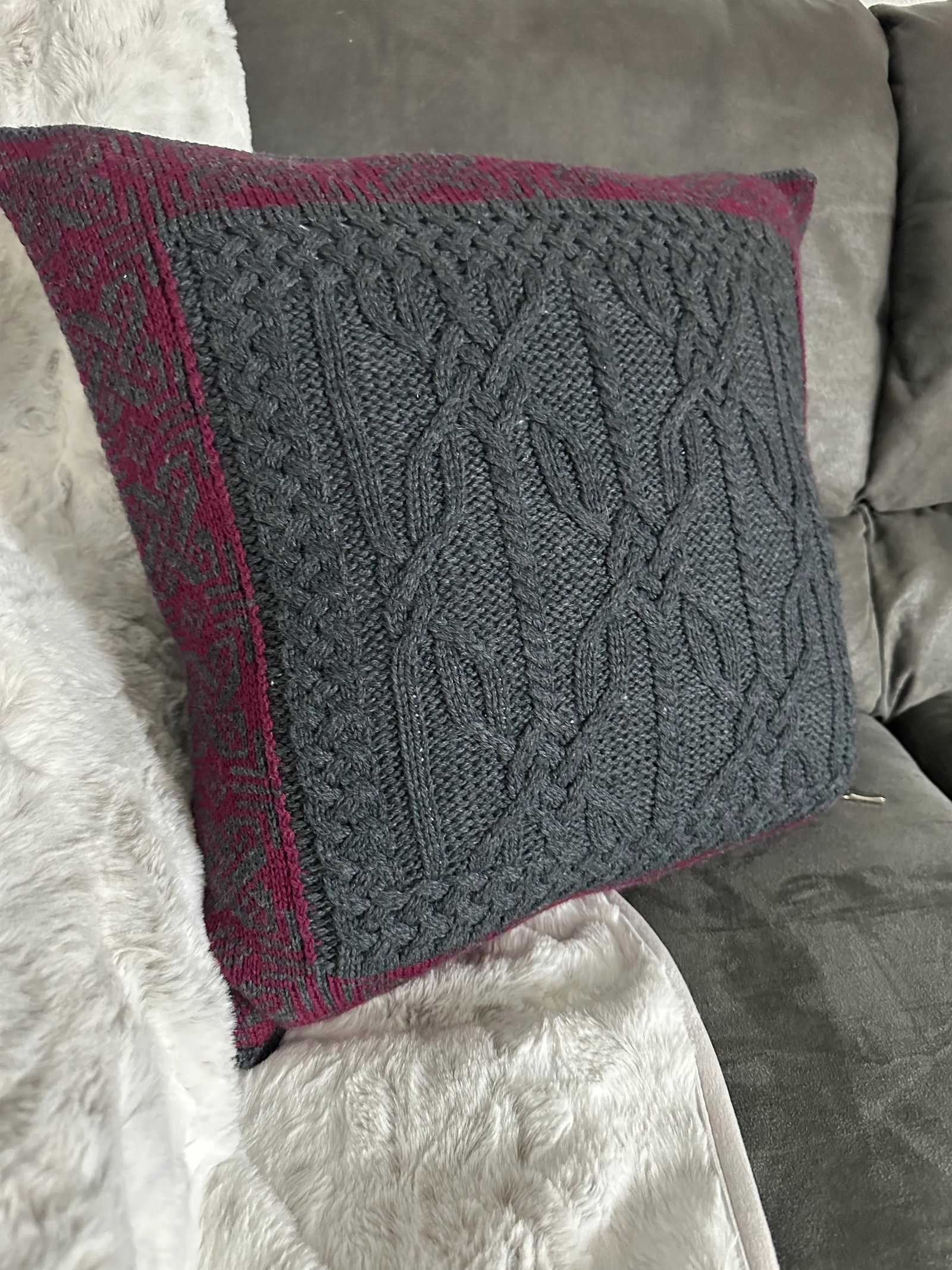 Mid 20th Century Aran Mor Merino Wool Pillow, Made in Ireland - 3