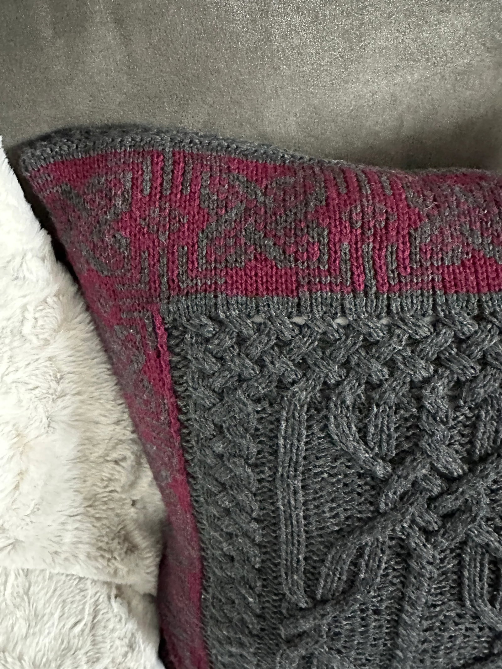 Mid 20th Century Aran Mor Merino Wool Pillow, Made in Ireland - 4