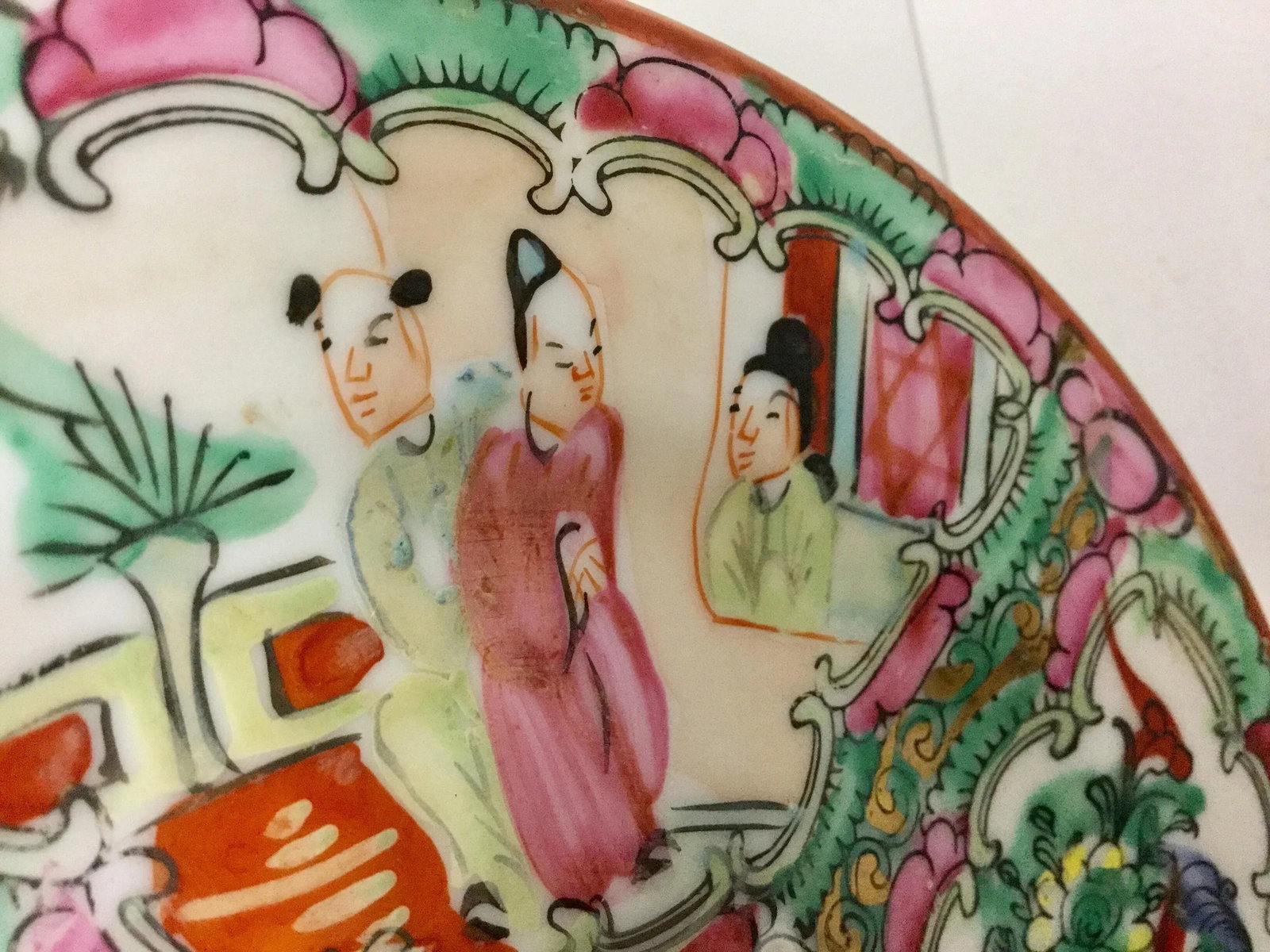 Vintage Rose Medallion Hand Painted Plate - 9