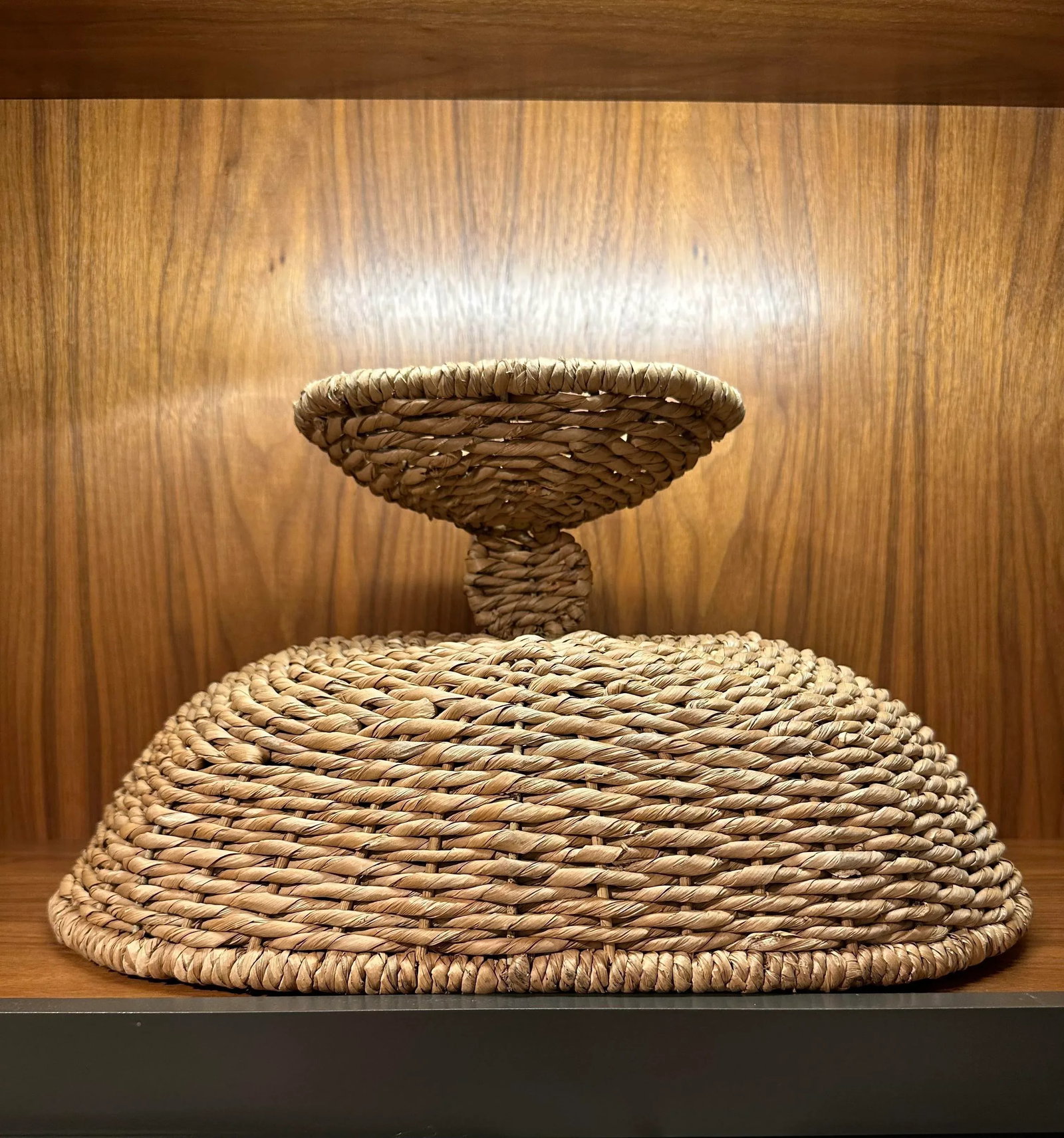 Large Sea Grass Rattan Pedestal Basket Woven Bowl - 9