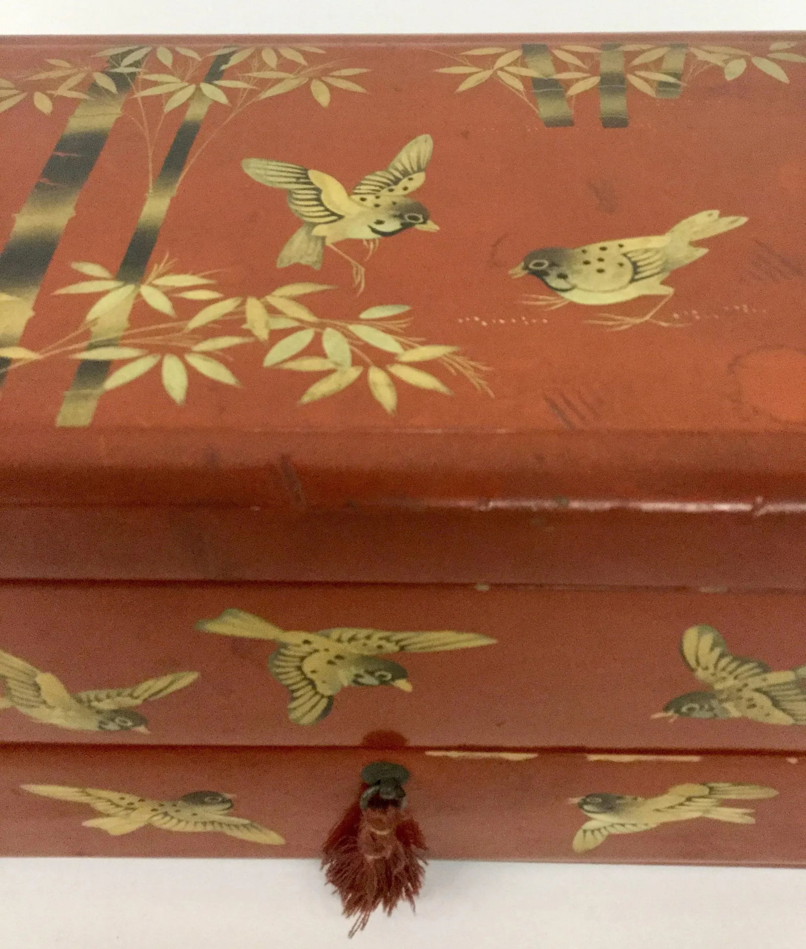 1930s Vintage Japanese Lacquerware Hand-Painted Jewelry Box - 2
