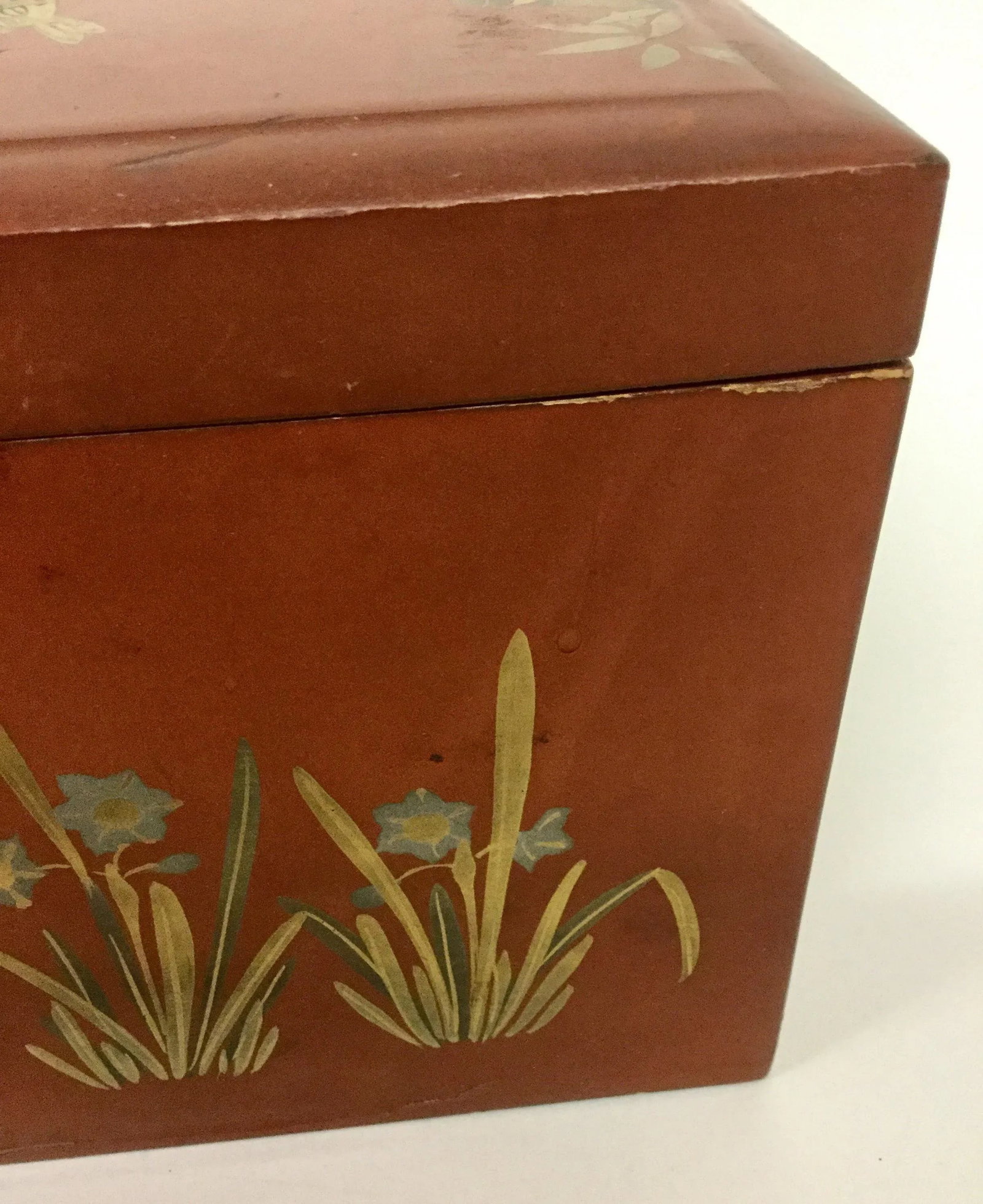 1930s Vintage Japanese Lacquerware Hand-Painted Jewelry Box - 7