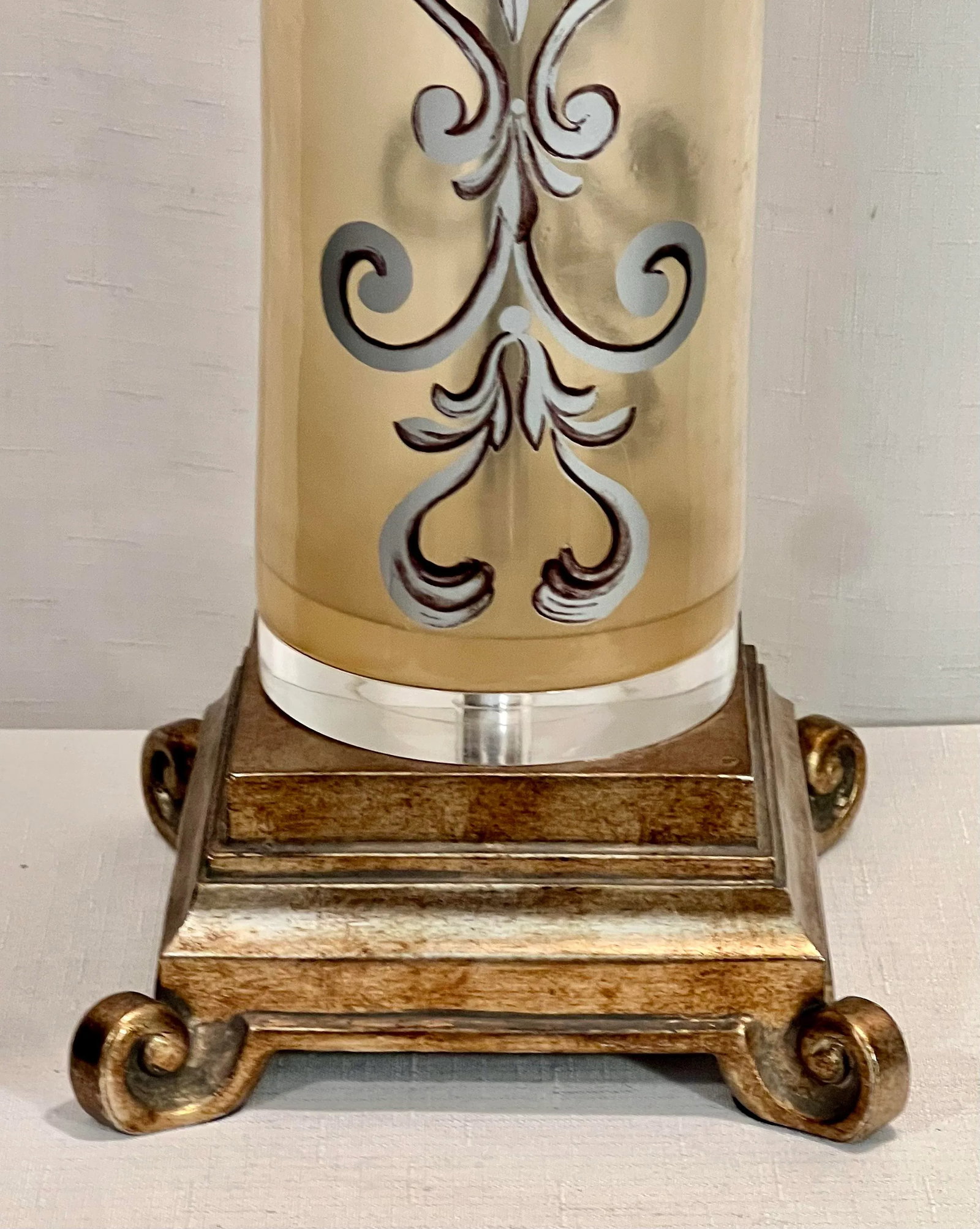 Vintage Palm Beach Regency Gilt Nautilus Seashell Column Table Lamp - 7