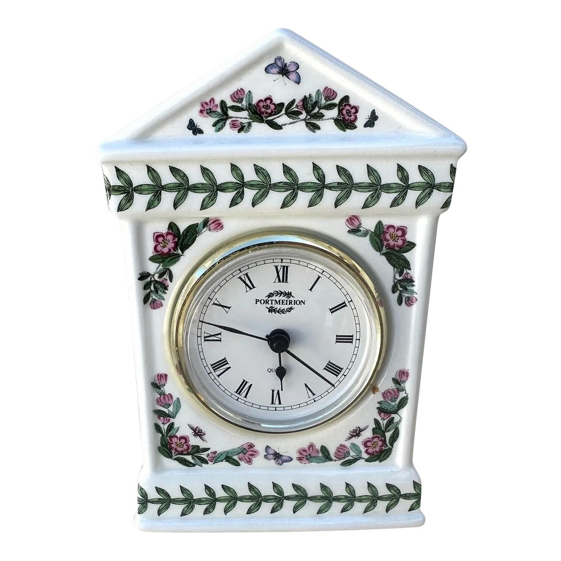Vintage Portmeirion Botanic Garden Table Clock: Vintage Portmeirion Botanic Garden Mantel/Desk Clock. Perfect decor for a garden party. Quartz 6.25in h x 4in w x 2.25in d Make sure to follow me, I have flash sales for my followers only E8 132 