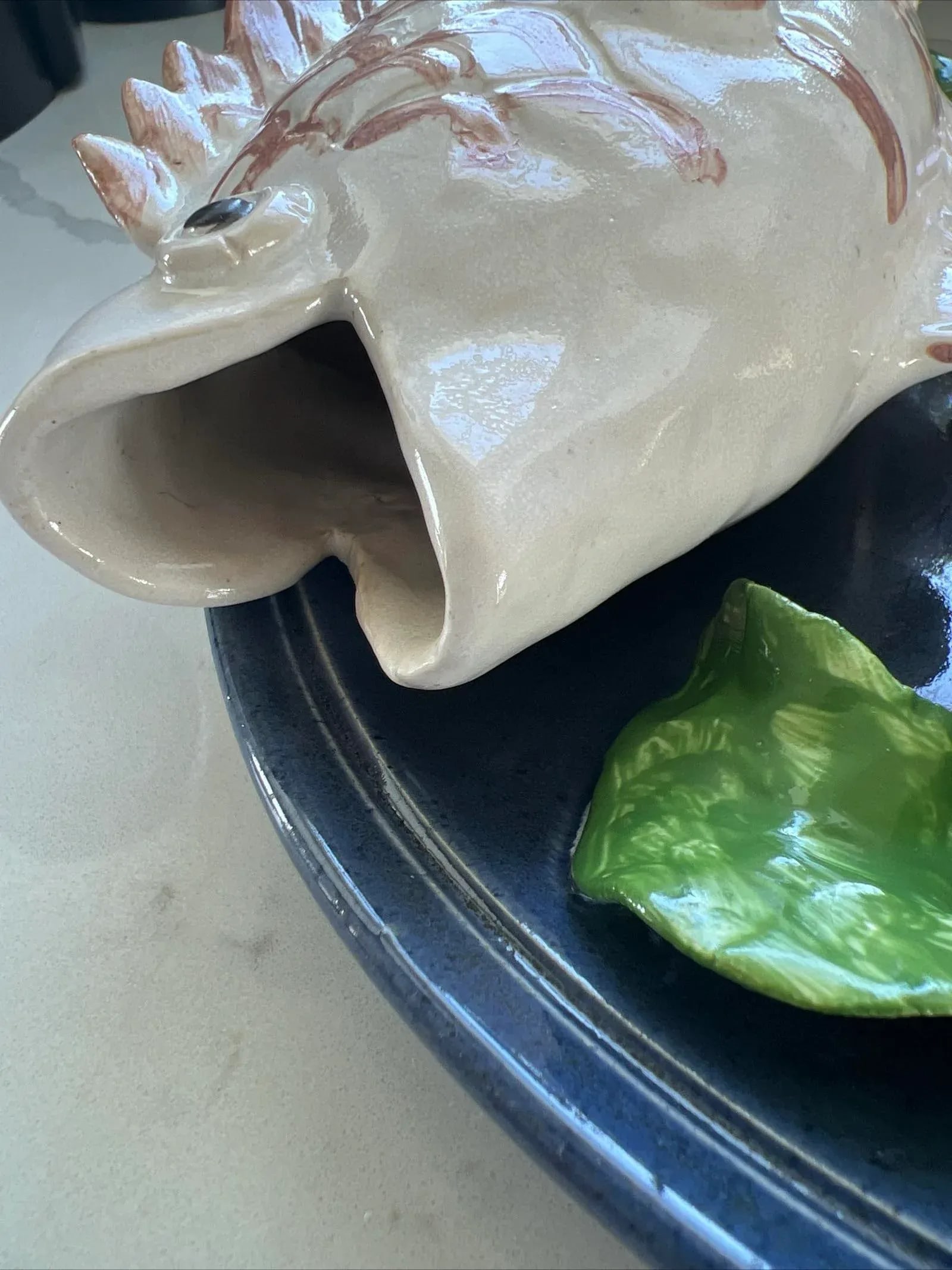 Palissy Majolica Style Wall Plate Fish Dinner Studio Pottery - 4