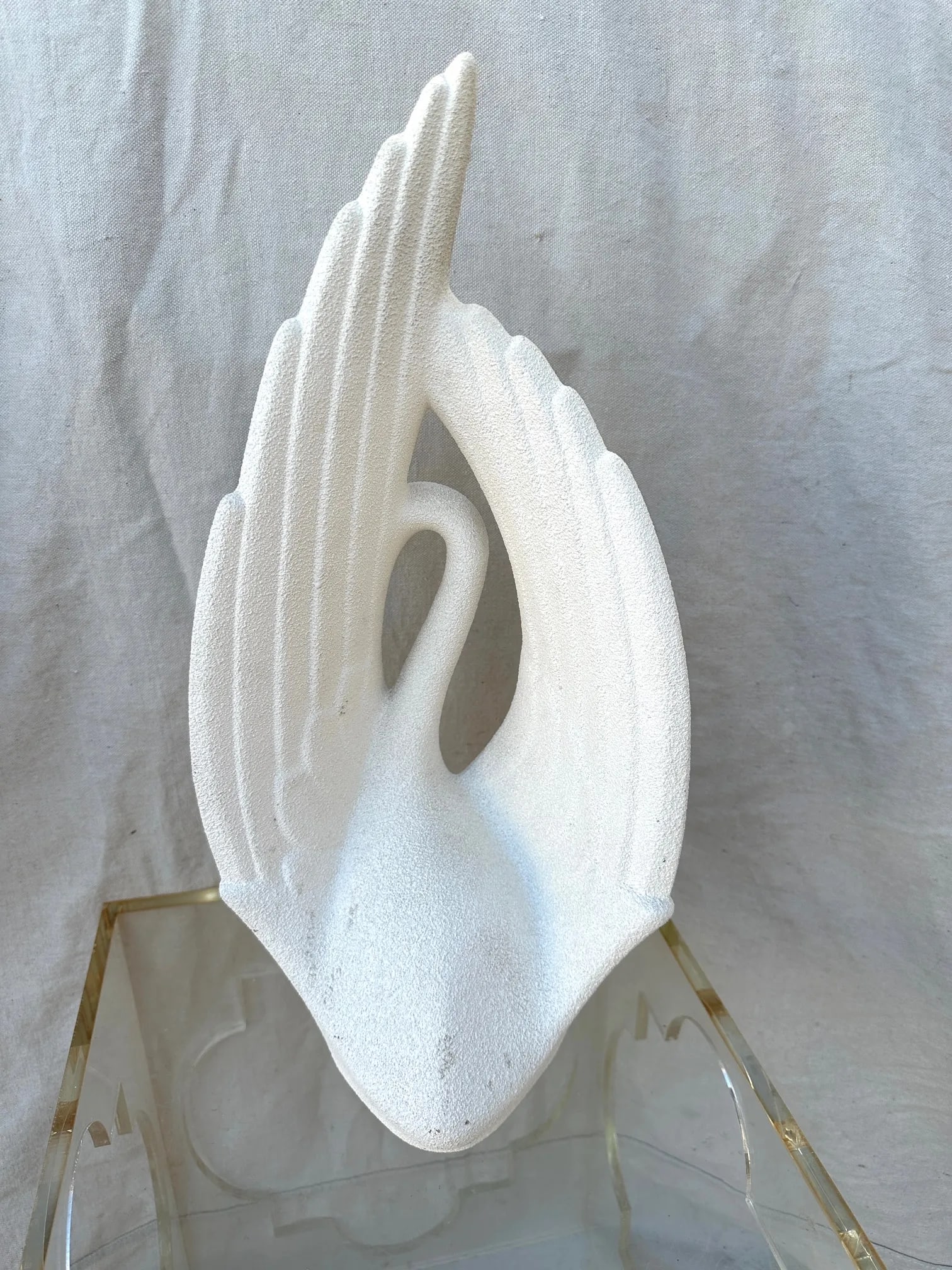 Vintage Textured Plaster Swan by Haeger - 2
