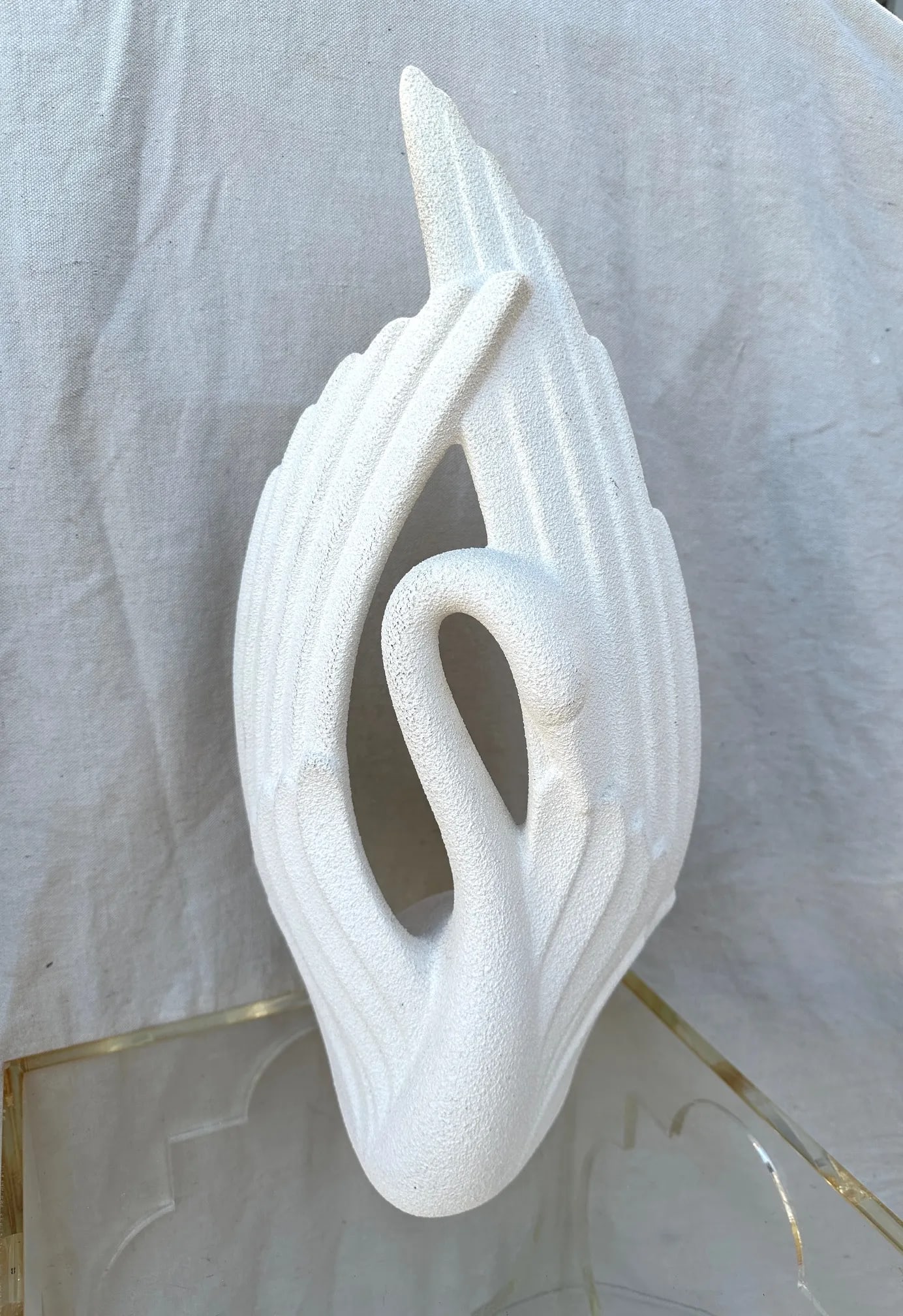 Vintage Textured Plaster Swan by Haeger - 6