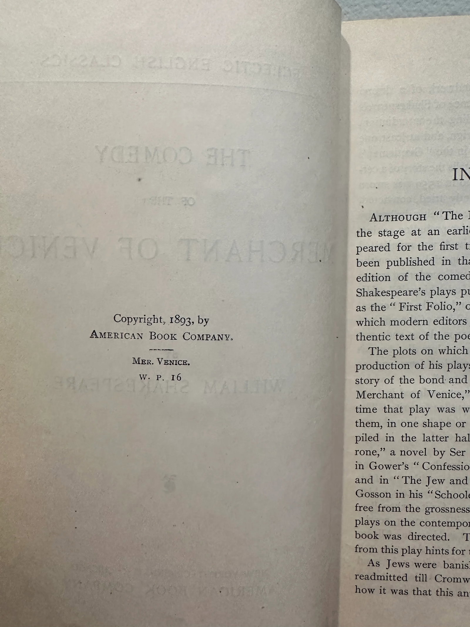 Antique 1893 Hardcover Book the Comedy of the Merchant of Venice by William Shakespeare Eclectic Eng - 6
