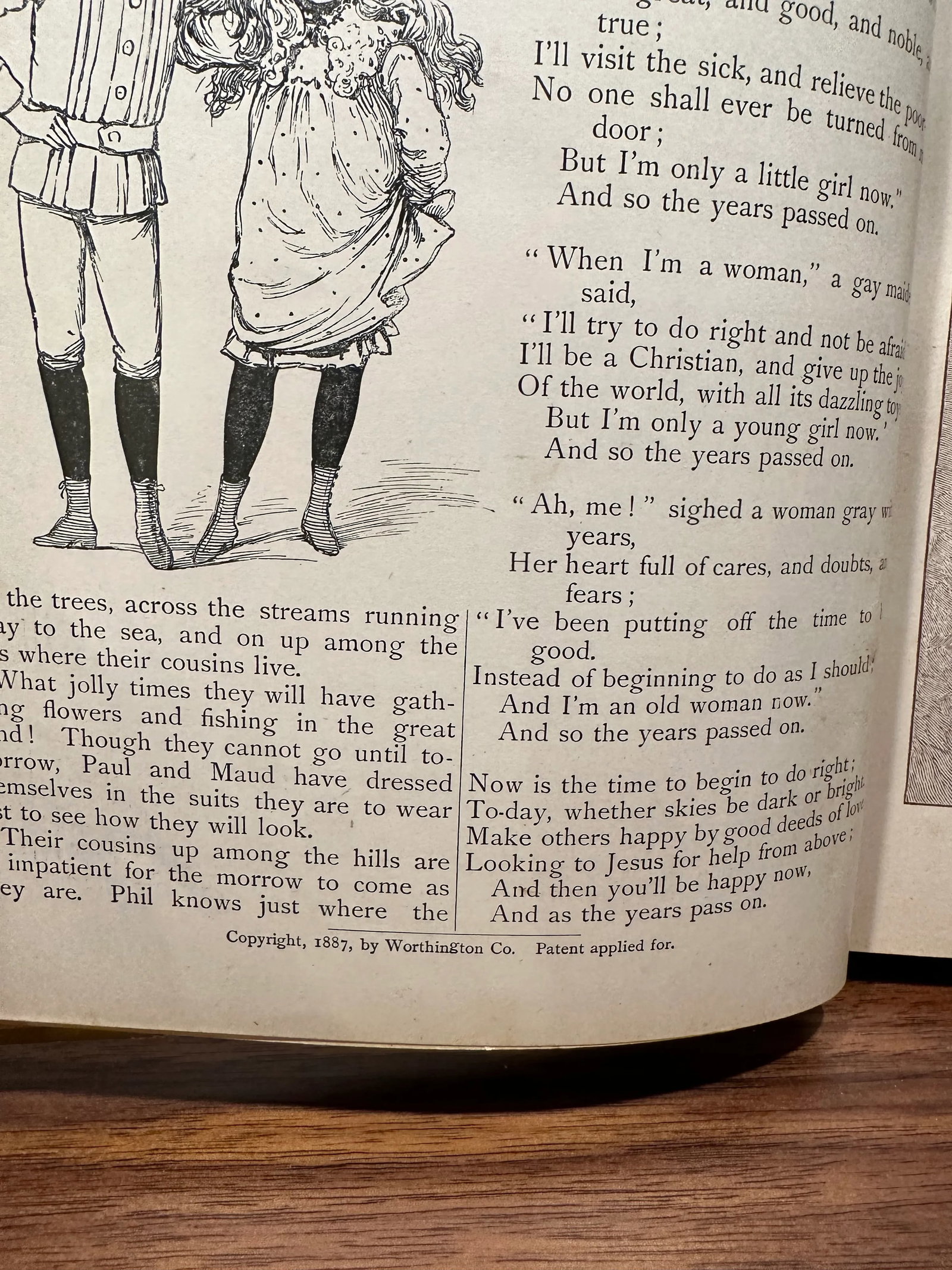 Antique Hardcover Book 1888 Worthington's Annual Children's Gift Book Stories Poems Illustration - 3