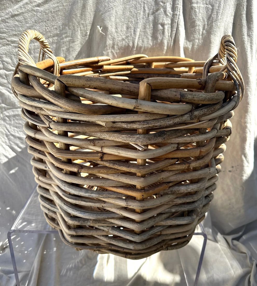 Thick Woven Rattan Handled Basket - 3