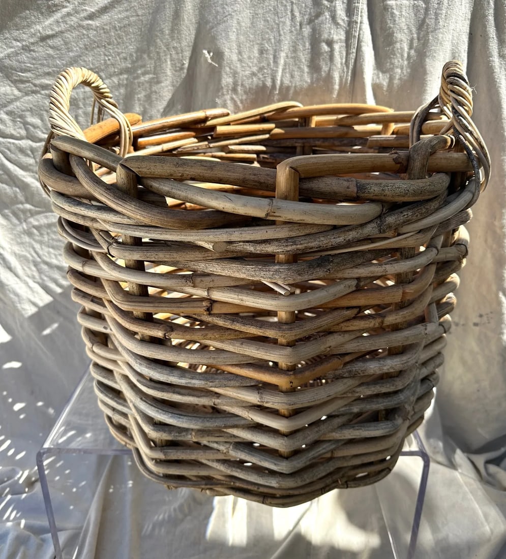 Thick Woven Rattan Handled Basket - 7