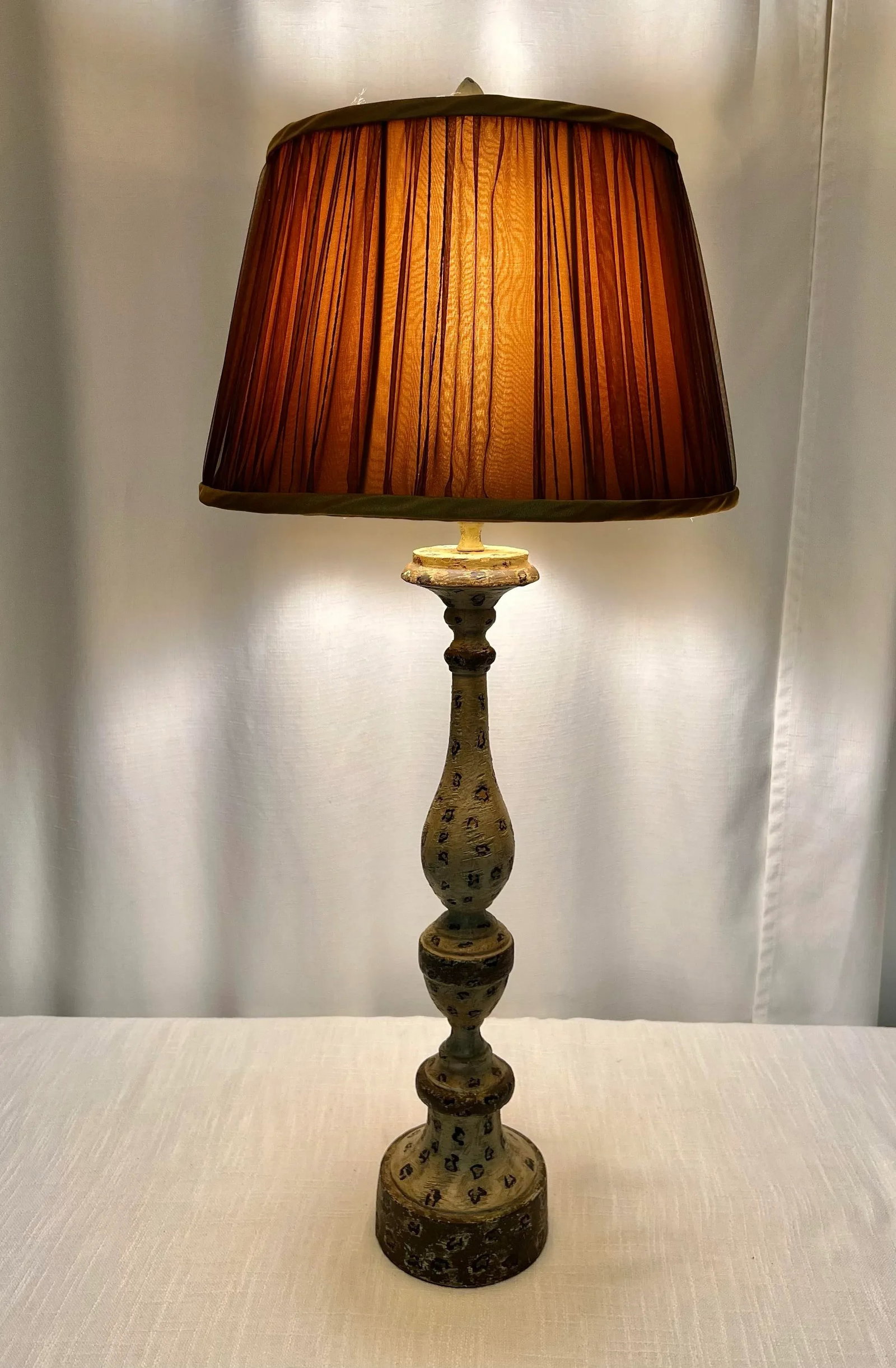 Vintage Aidan Gray Rue Sulpice Table Lamp With Pleated Silk Shade - 2