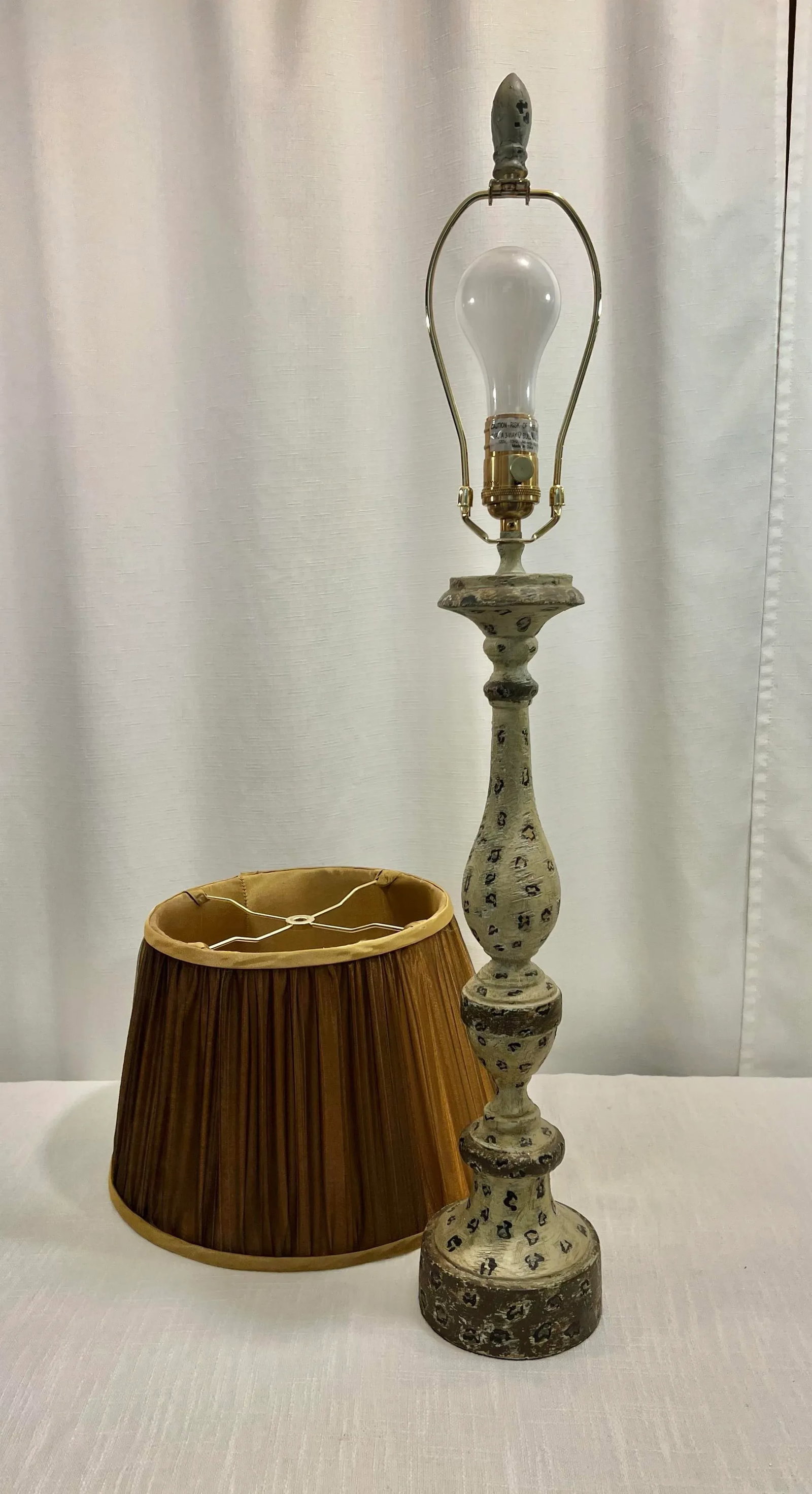 Vintage Aidan Gray Rue Sulpice Table Lamp With Pleated Silk Shade - 3