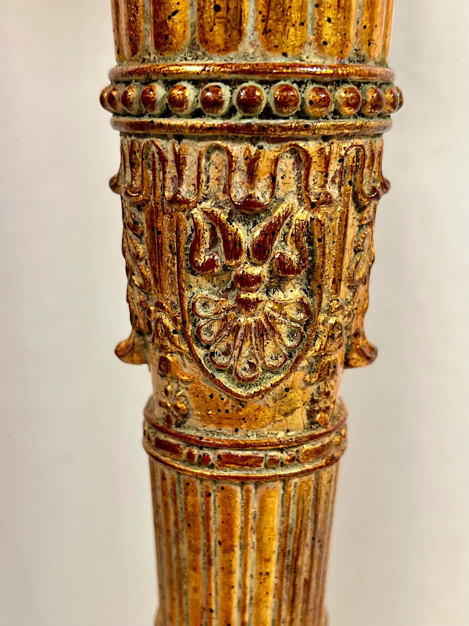 Vintage Regency Gilt Tassel Candlestick Table Lamp - 5