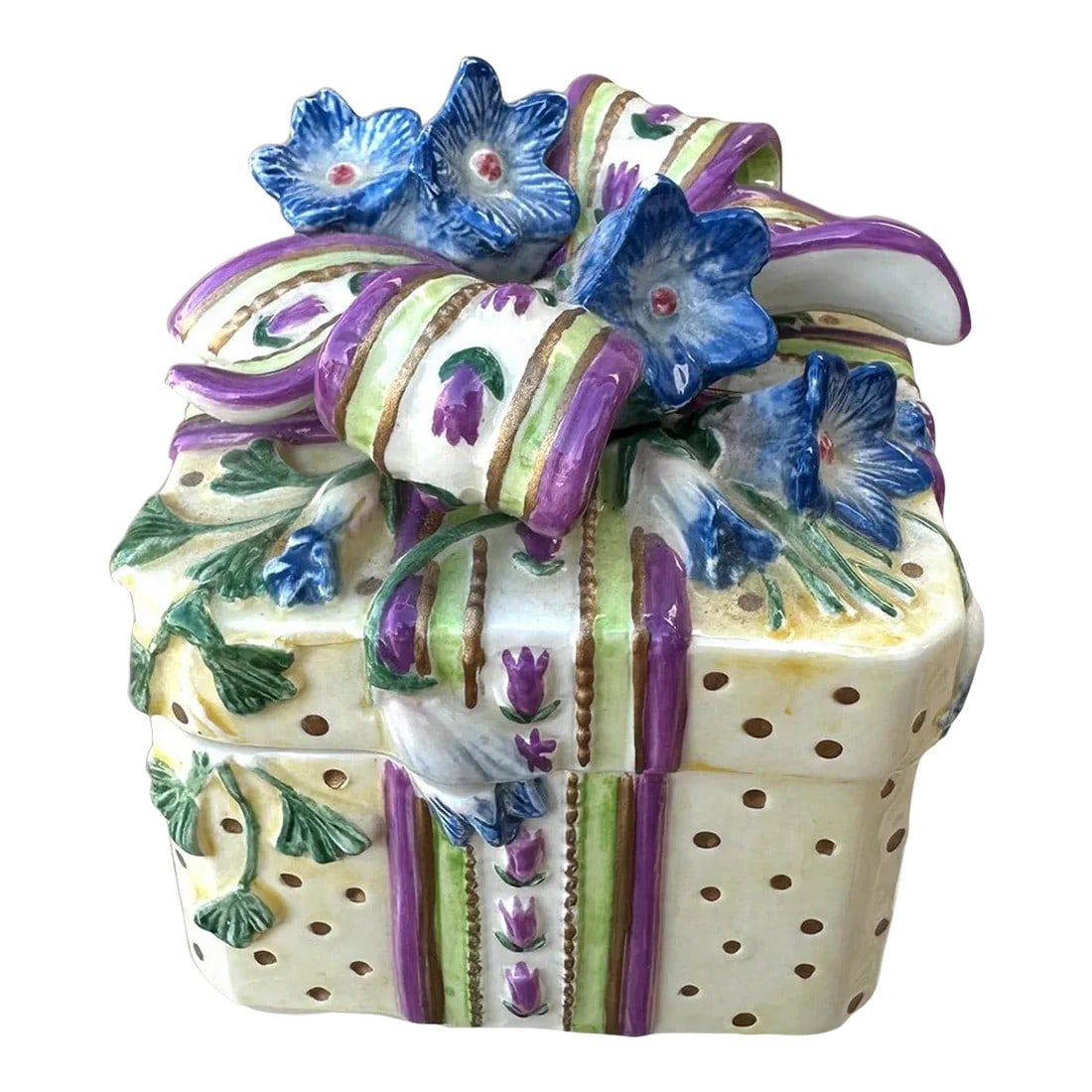 Fitz and Floyd Flower Trinket Box: Fitz & Floyd Floral Trinket box, great for your rings or just decoration bedside. 3in x 3 x 3.5in h Make sure to follow me, I have flash sales for my followers only D11,132 Condition: Alterations: