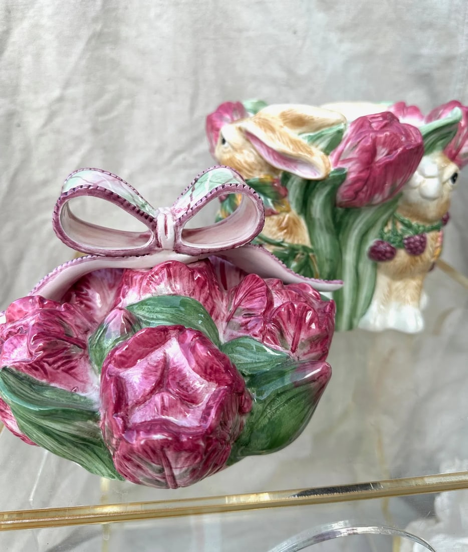 Fitz & Floyd Blackberry Rabbit Cookie Jar - 4