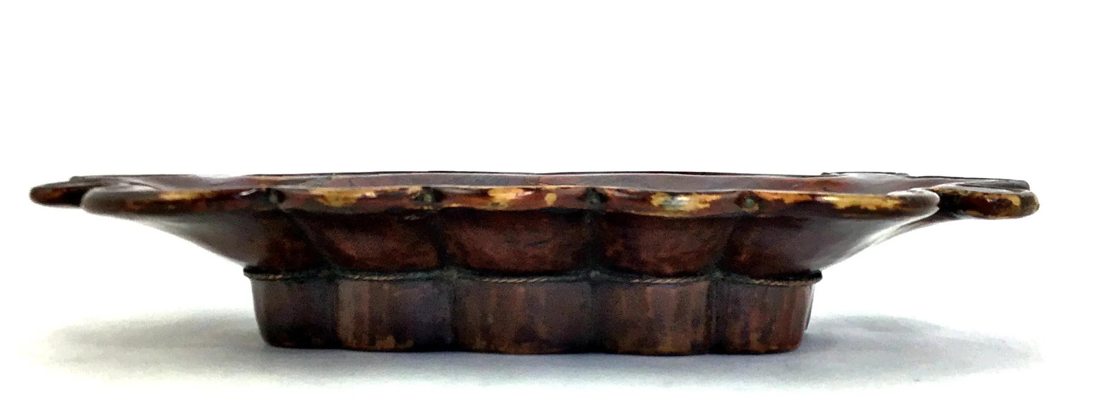 1900s Chinese Wood Platter Tray With Gold Painting - 7