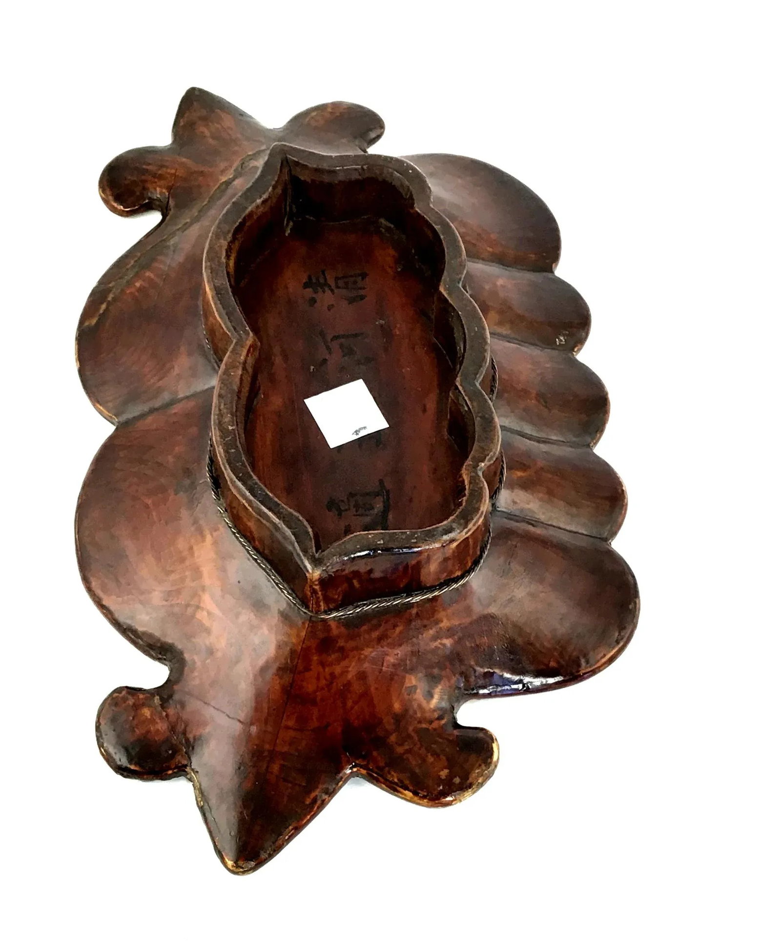 1900s Chinese Wood Platter Tray With Gold Painting - 9