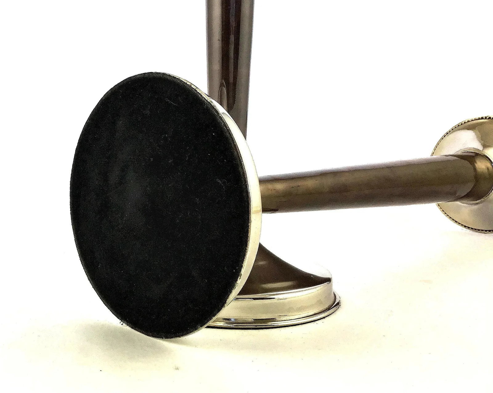 1960s Tall Silver & Bronze Art Deco Candle Holders - a Pair - 10