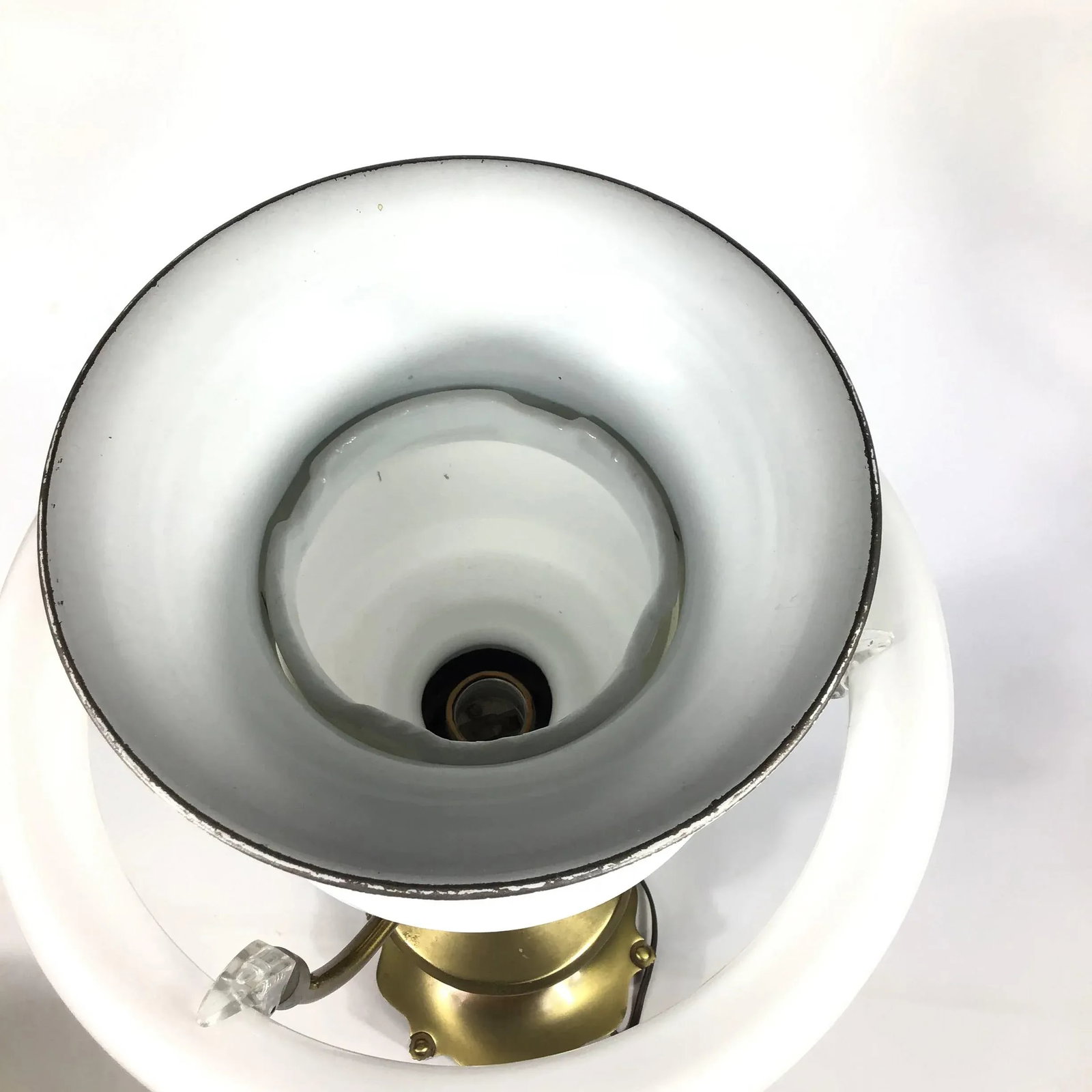 1950s Large Brass Neoclassical Table Lamp With Shade - 10