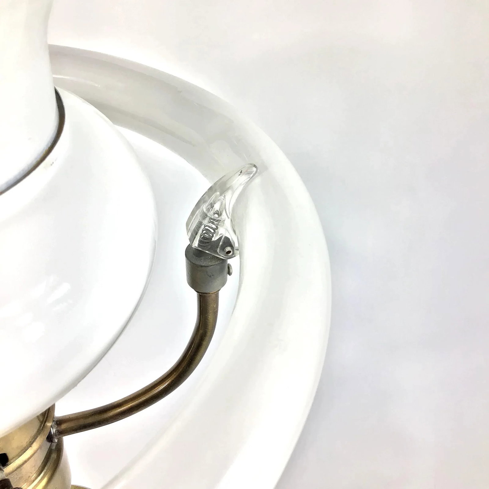 1950s Large Brass Neoclassical Table Lamp With Shade - 8