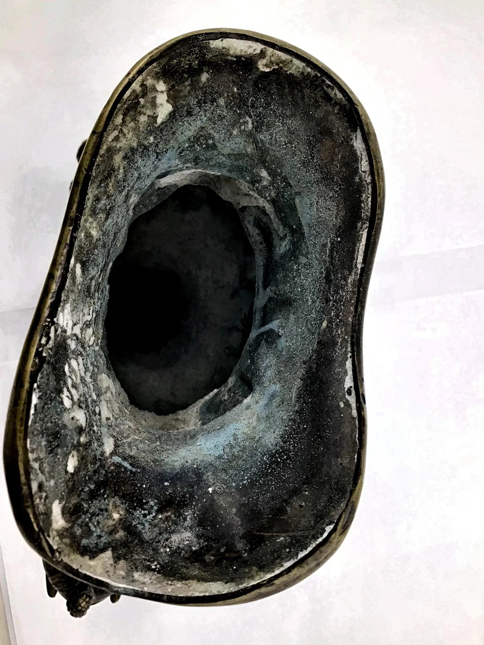 1920's Vintage Solid Brass Carved Elephant Vase - 12