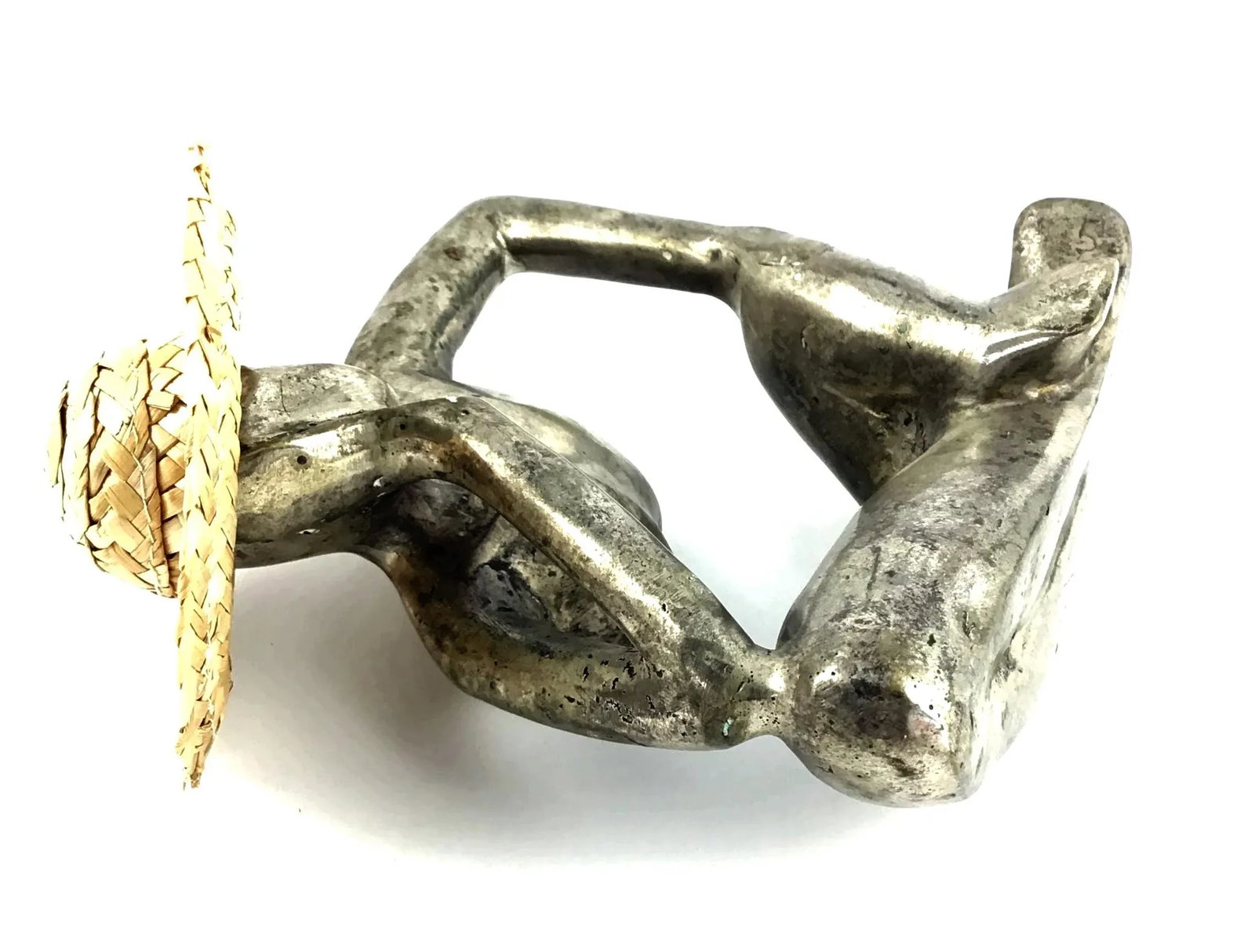 Man in Mid Air Modern Metal Artisanal Sculpture - 10