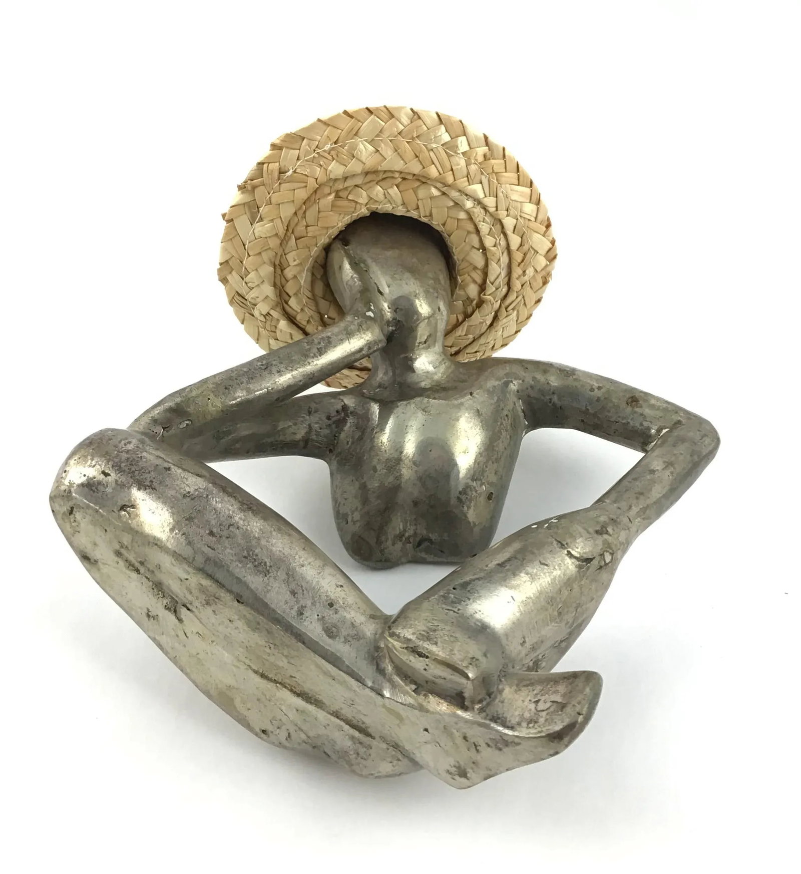 Man in Mid Air Modern Metal Artisanal Sculpture - 11