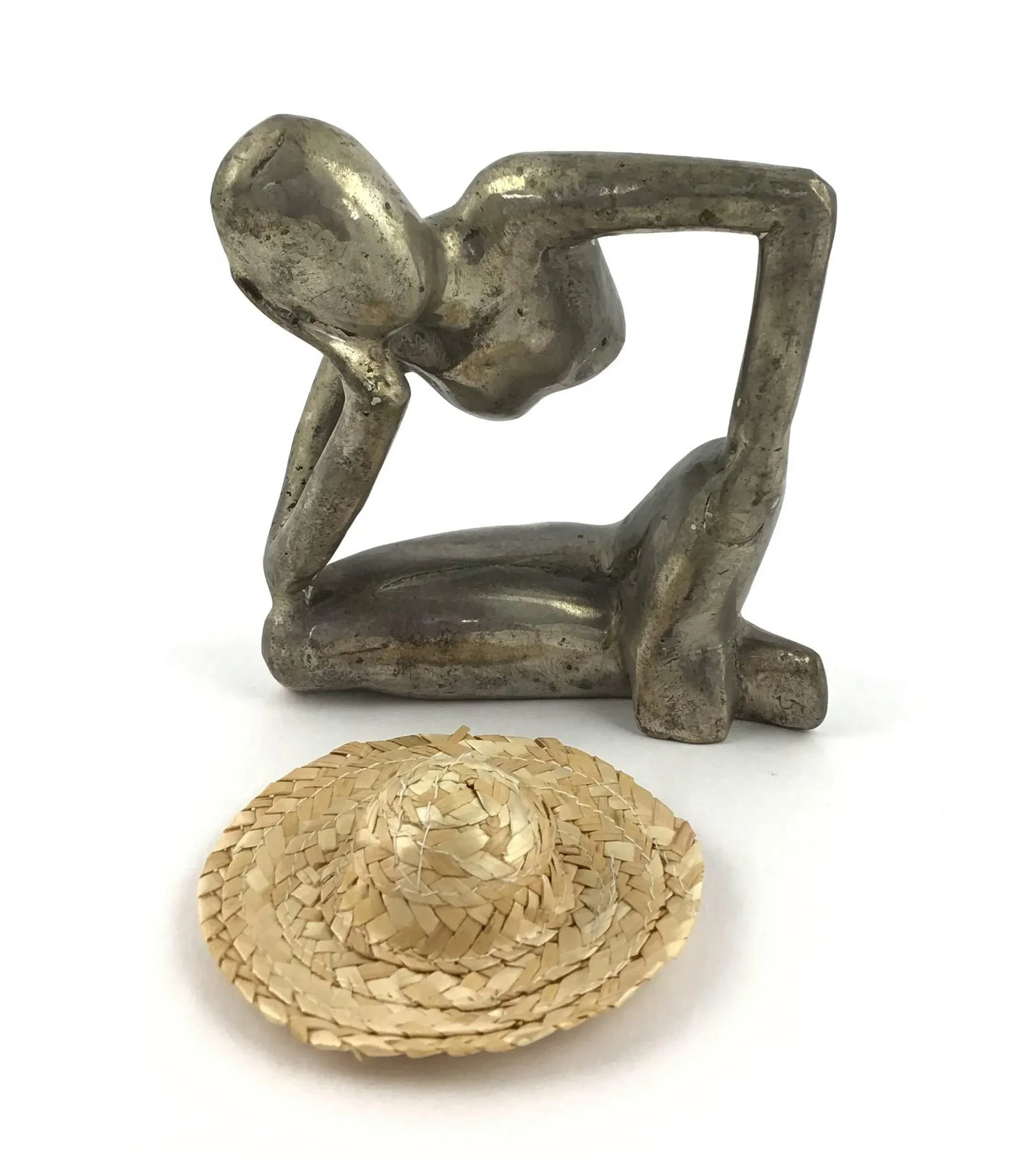 Man in Mid Air Modern Metal Artisanal Sculpture - 2