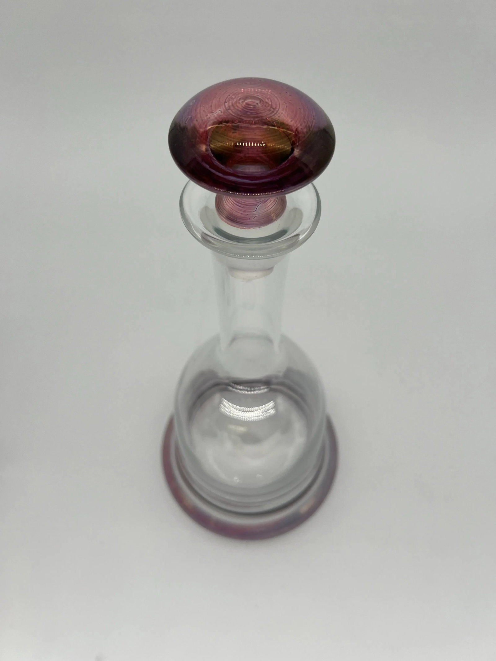 Vintage Kronos Poland Crystal Decanter Amethyst to Clear - 2