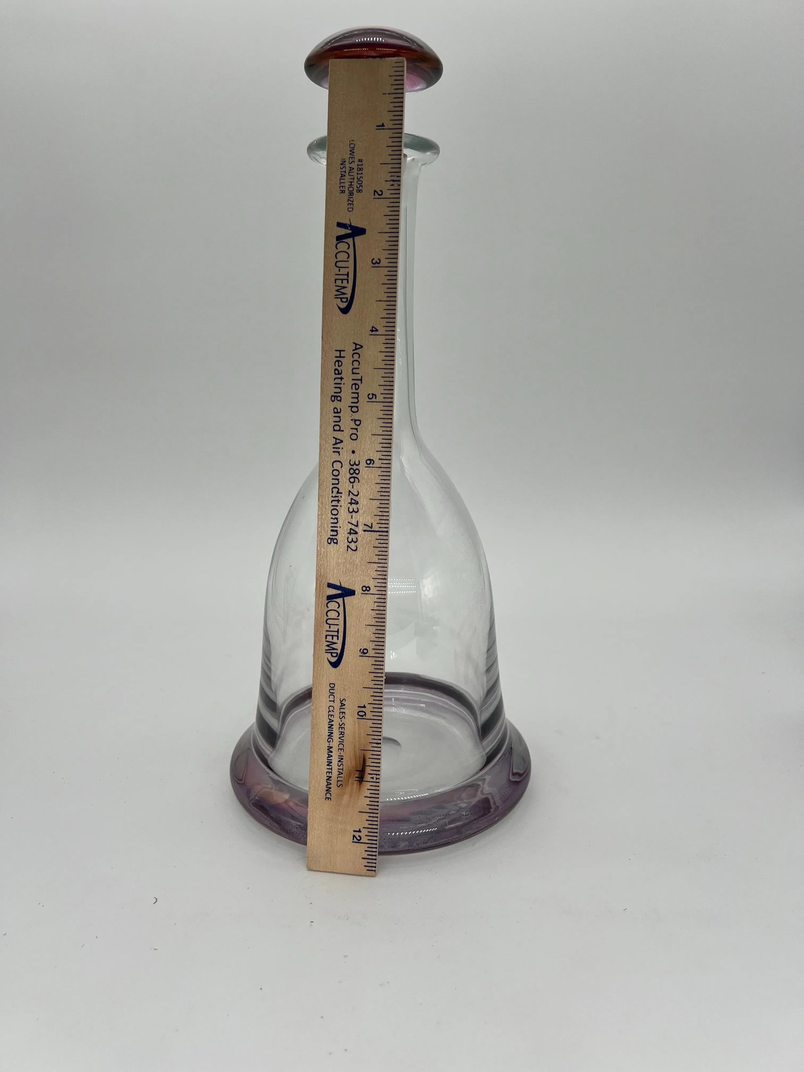 Vintage Kronos Poland Crystal Decanter Amethyst to Clear - 5