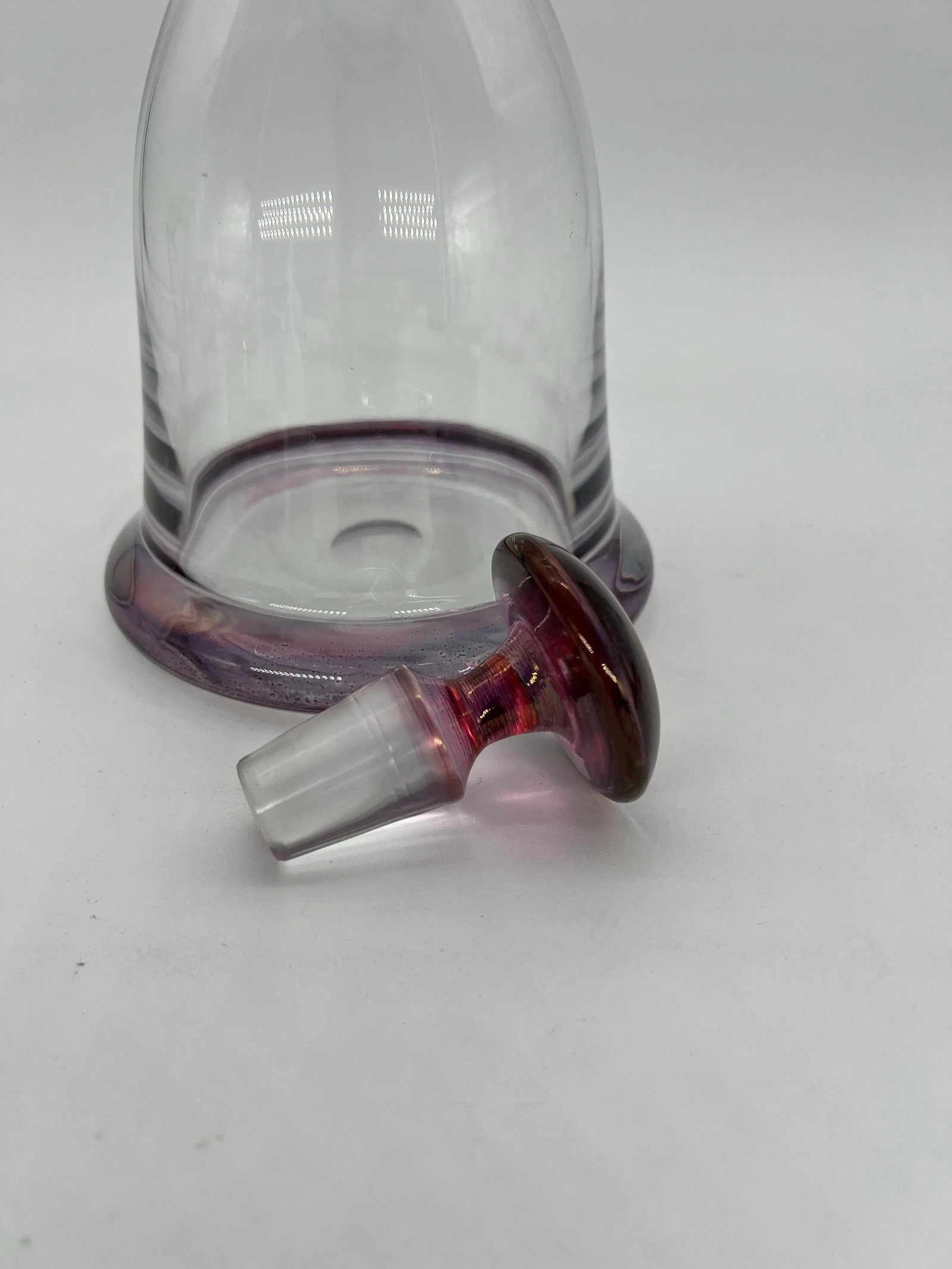 Vintage Kronos Poland Crystal Decanter Amethyst to Clear - 8