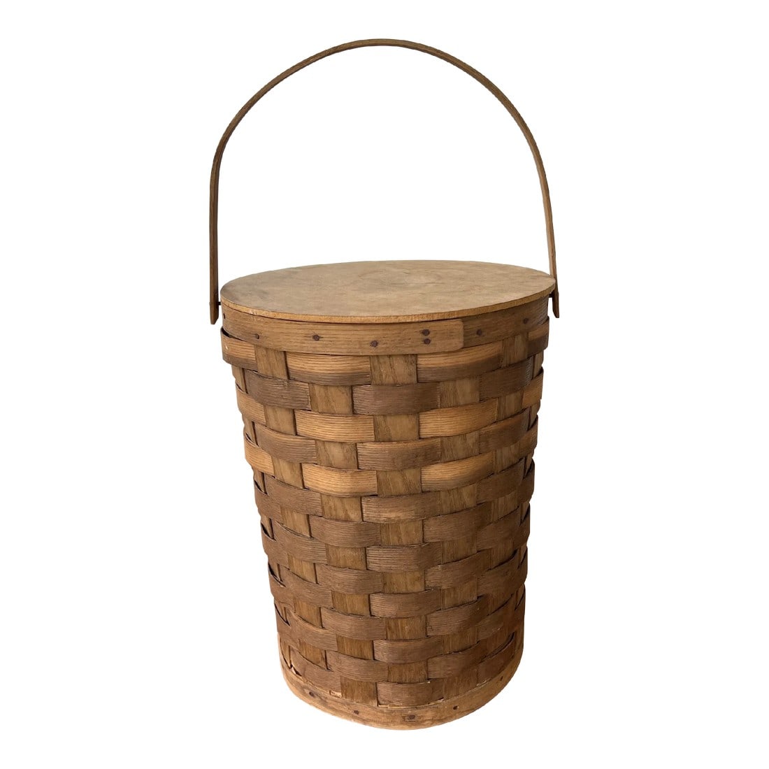 Vintage Woven Cooler Basket With Lid (1 of 7)