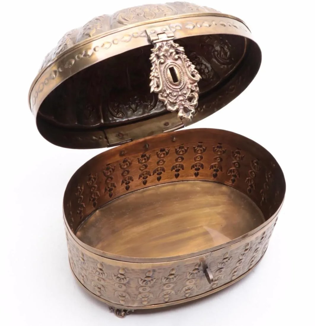 Large Ornate Brass Casket or Table Box - 2