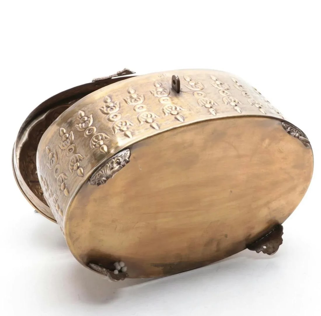 Large Ornate Brass Casket or Table Box - 3