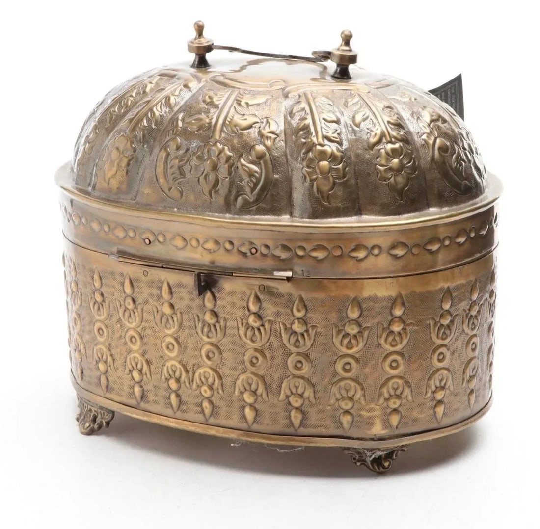 Large Ornate Brass Casket or Table Box - 4