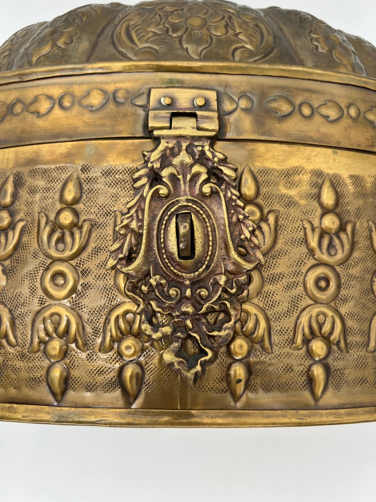 Large Ornate Brass Casket or Table Box - 5