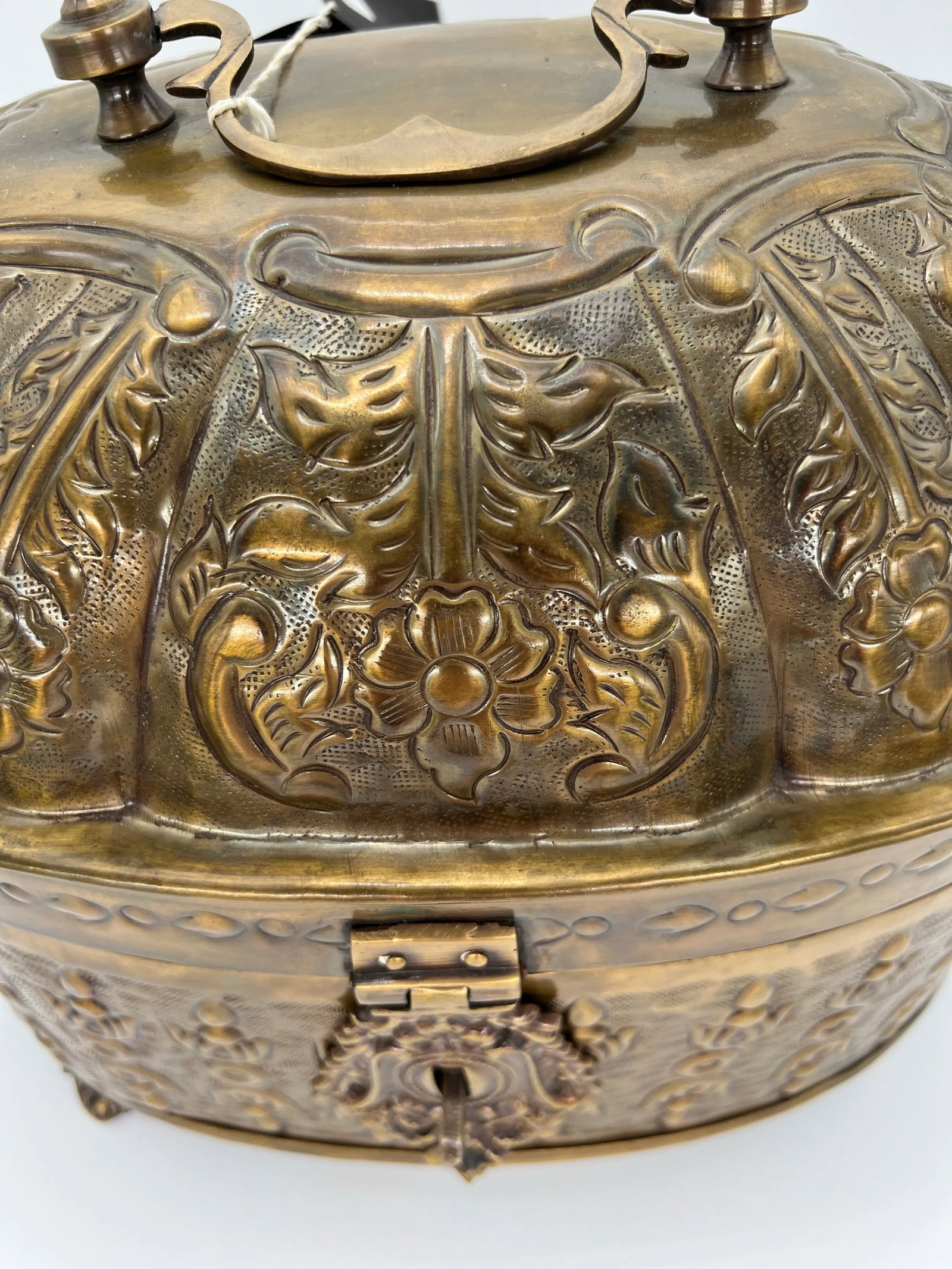 Large Ornate Brass Casket or Table Box - 7