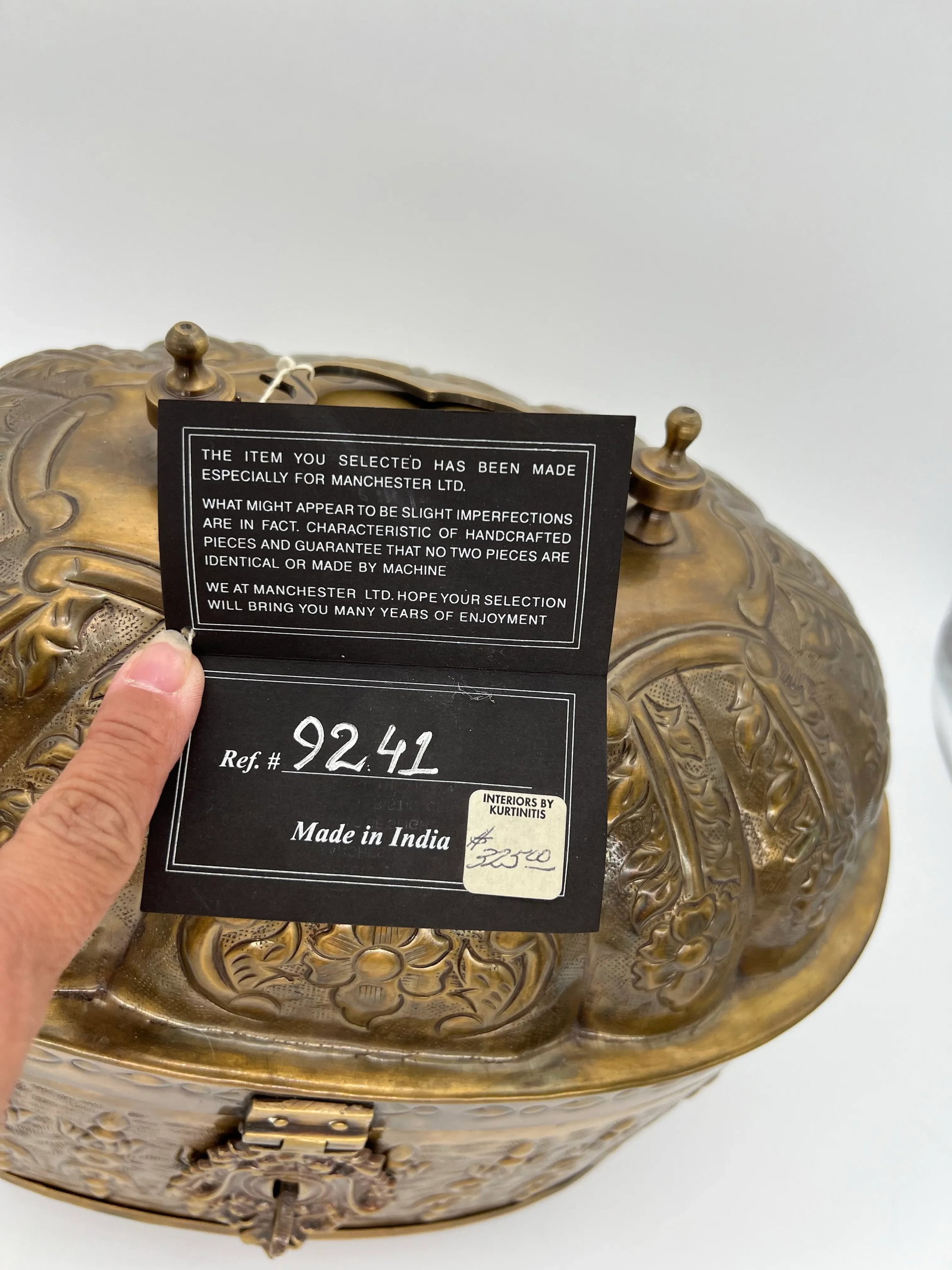 Large Ornate Brass Casket or Table Box - 8