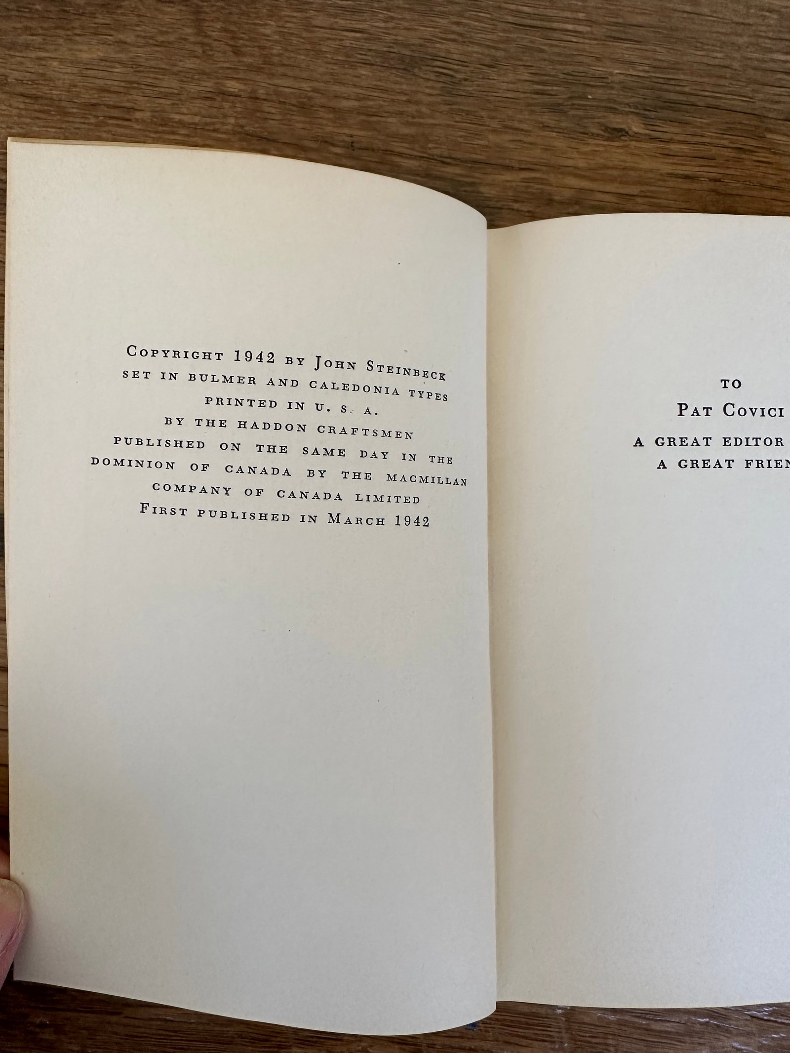 Vintage 1942 First Edition John Steinbeck the Moon Is Down Hardcover Book - 4