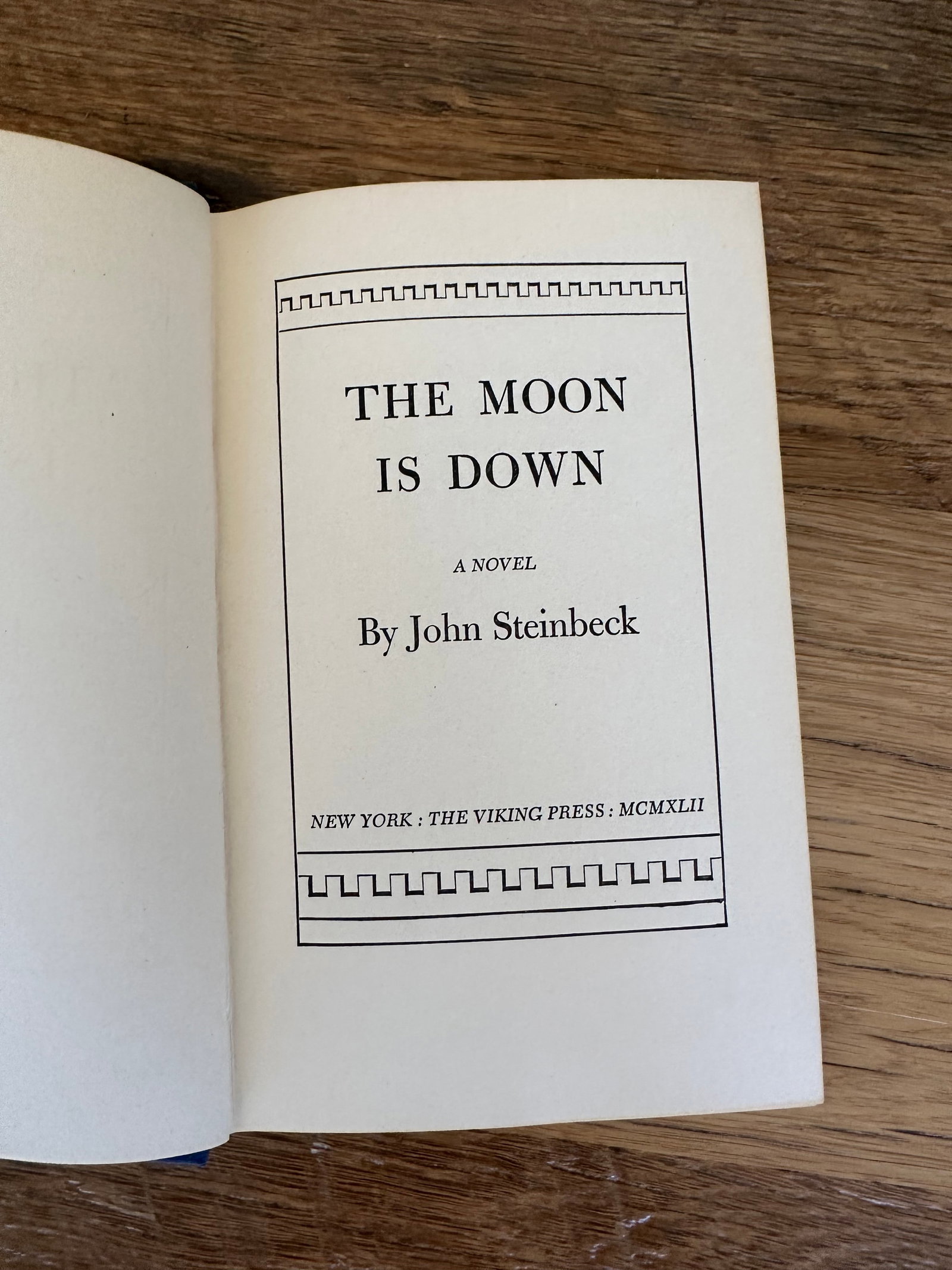 Vintage 1942 First Edition John Steinbeck the Moon Is Down Hardcover Book - 5
