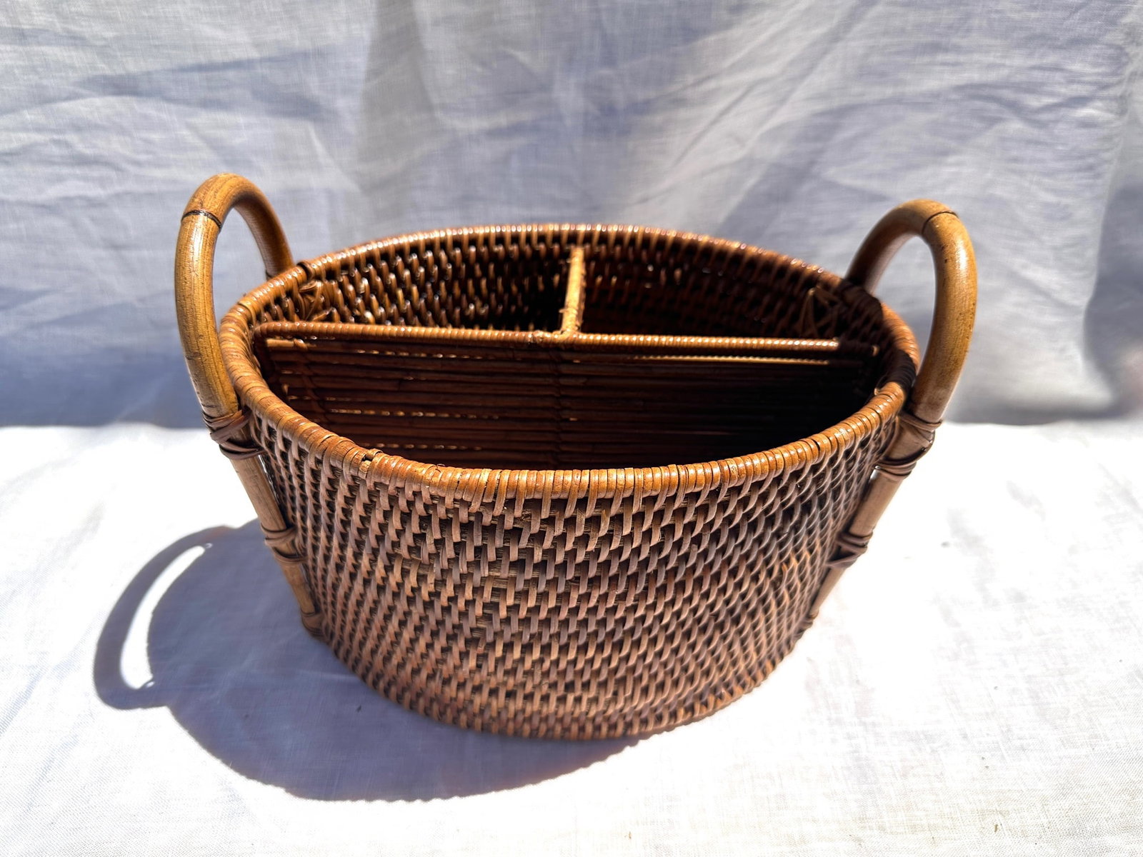 Woven Rattan Utensil Holder - 3