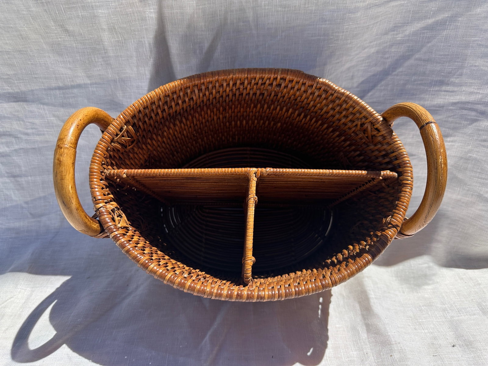 Woven Rattan Utensil Holder - 5
