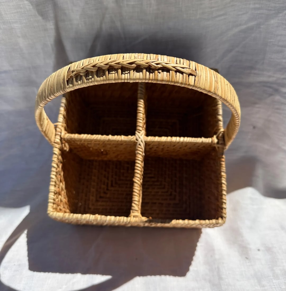 Woven Rattan/Bamboo Utensil Holder - 2