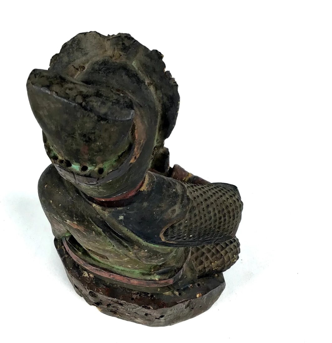 Late 18th Century Antique Chinese Carved Gilt Gold Wood Alter Statue - 11